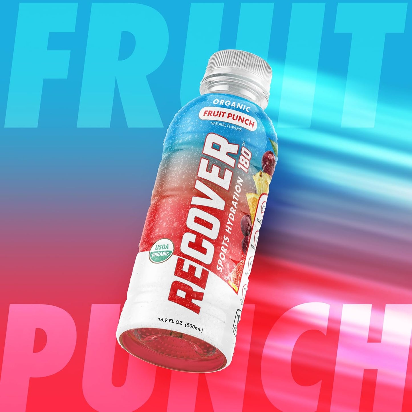 Revitalize Your Game: Organic Hydration Sports Drink - Sugar-Free, Low-Calorie, Vitamin-Infused Electrolyte Boost (Fruit Punch, 12-Pack)