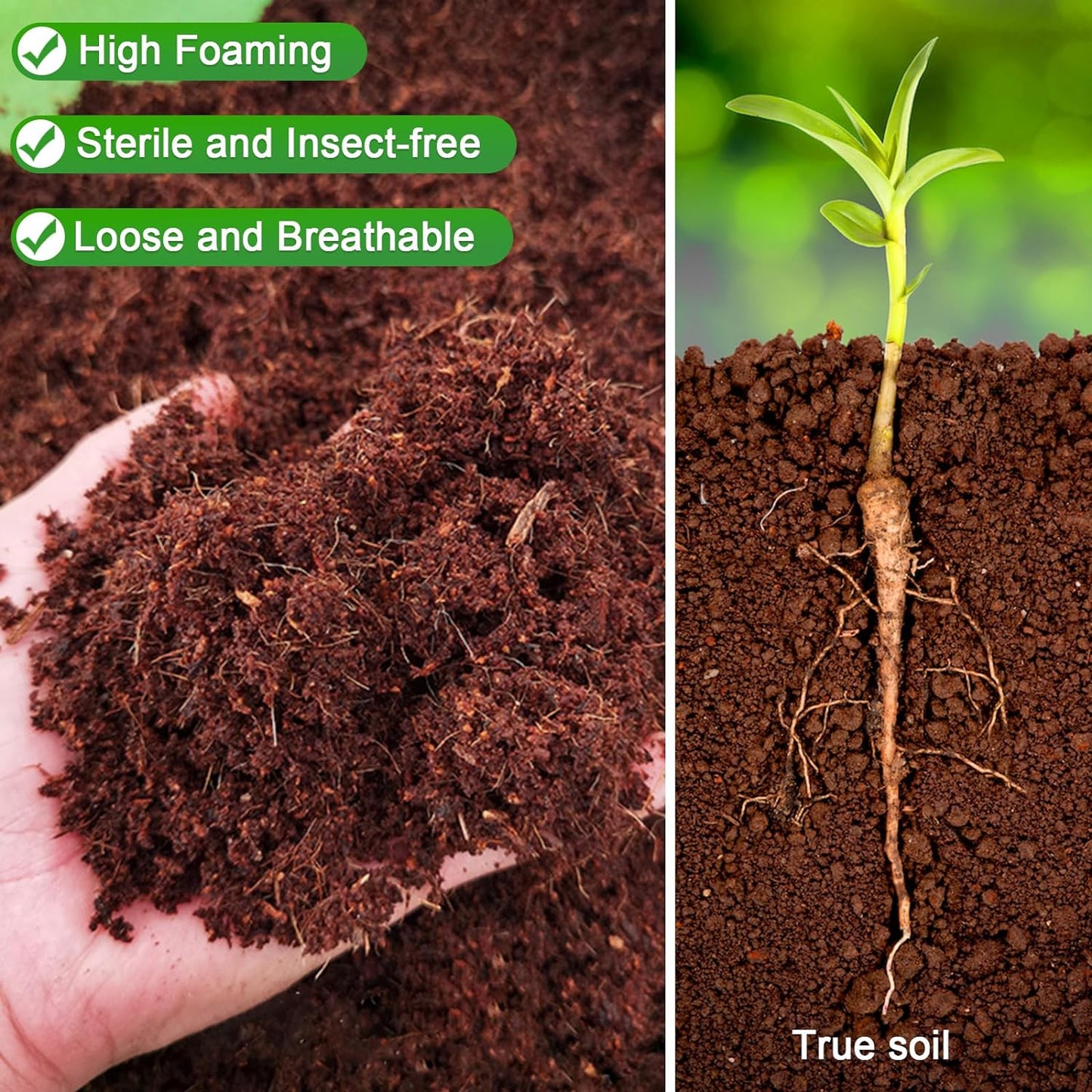 Organic Coconut Soil (6-Pack) - Ground Coconut for Planting, Gardening, and Potting Mixes, Sustainable and Eco-Friendly Coconut Earth for Yard, Garden, and Patio Tree Planting and Growth