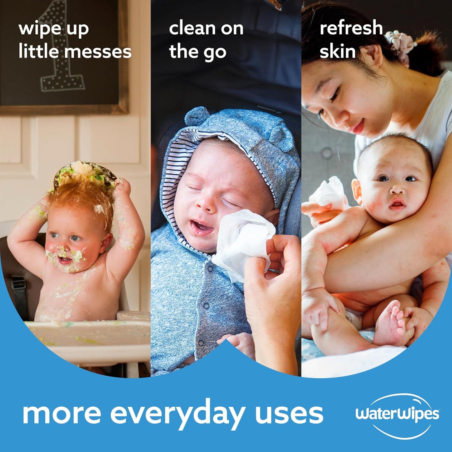 Plastic-Free Original Baby Wipes, 99.9% Water Based Wipes, Unscented & Hypoallergenic for Sensitive Skin, 60 Count (Pack of 12), Packaging May Vary