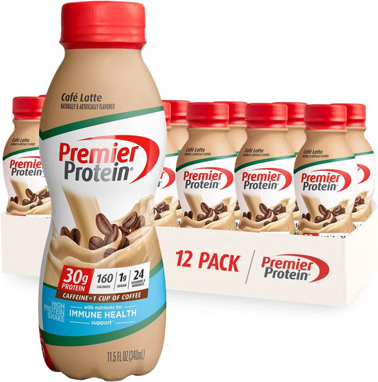 Shake, Café Latte, 30G Protein, 1G Sugar, 24 Vitamins & Minerals, Nutrients to Support Immune Health 11.5 Fl Oz, 12 Pack