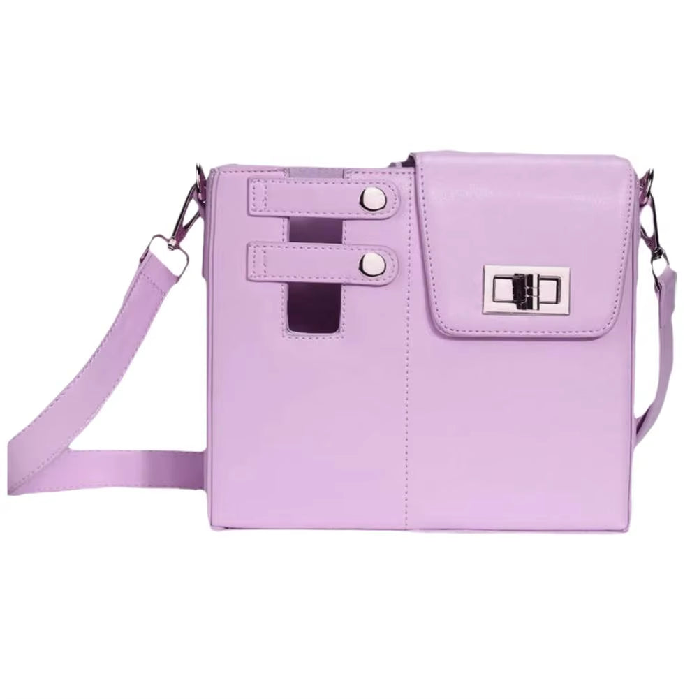 Portable Outdoor Crossbody Water Bottle Carrier with Adjustable Strap and PU Leather Storage Pocket