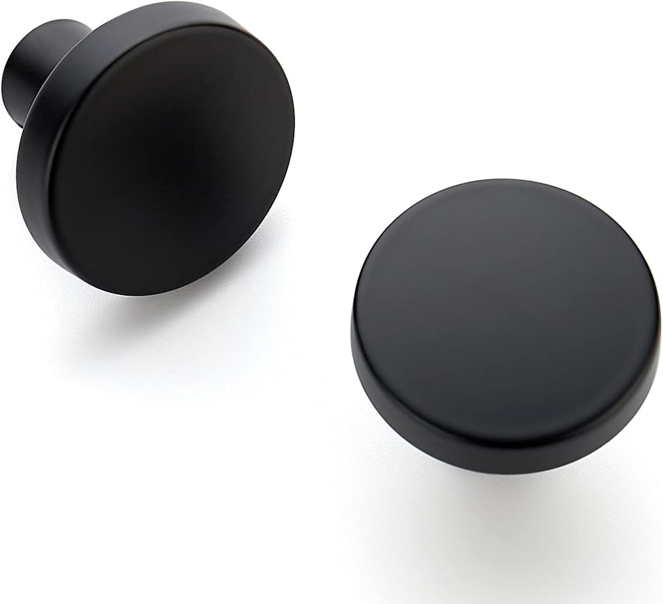 25 Pack Drawer Pulls 1-1/4 Inch Kitchen Cabinet Knobs Solid round Dresser Drawer Knobs Matte Black Dresser Knobs Drawer Knobs Simple Cabinet Hardware for Cupboard Drawer Pulls