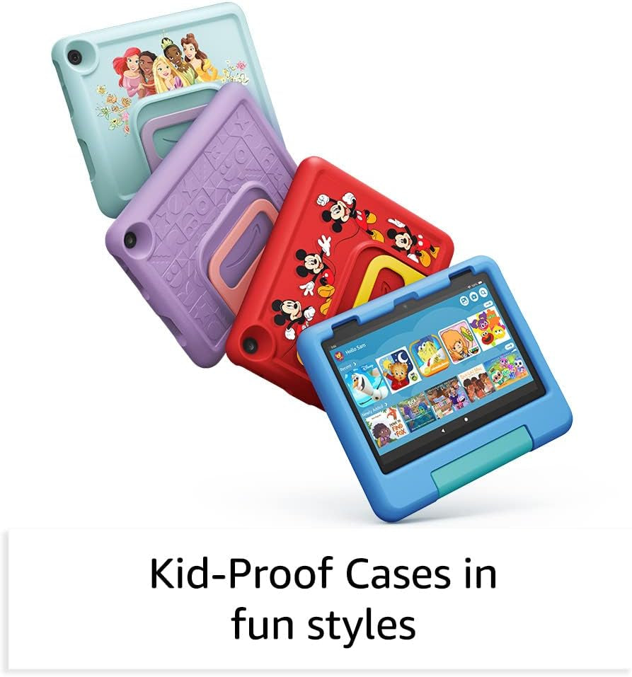 Fire HD 8 Kids Tablet, Ages 3-7. Top-Selling 8" Kids Tablet on - 2022. Ad-Free Content with Parental Controls Included, 13-Hr Battery, 64 GB, Blue