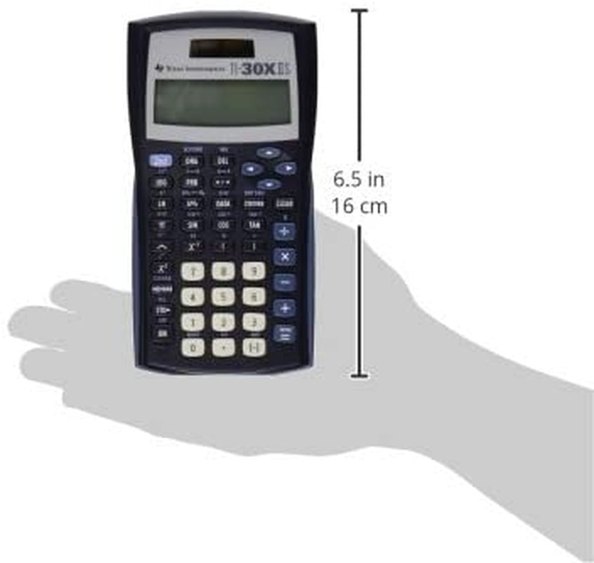 TI-30XIIS Scientific Calculator, Black with Blue Accents