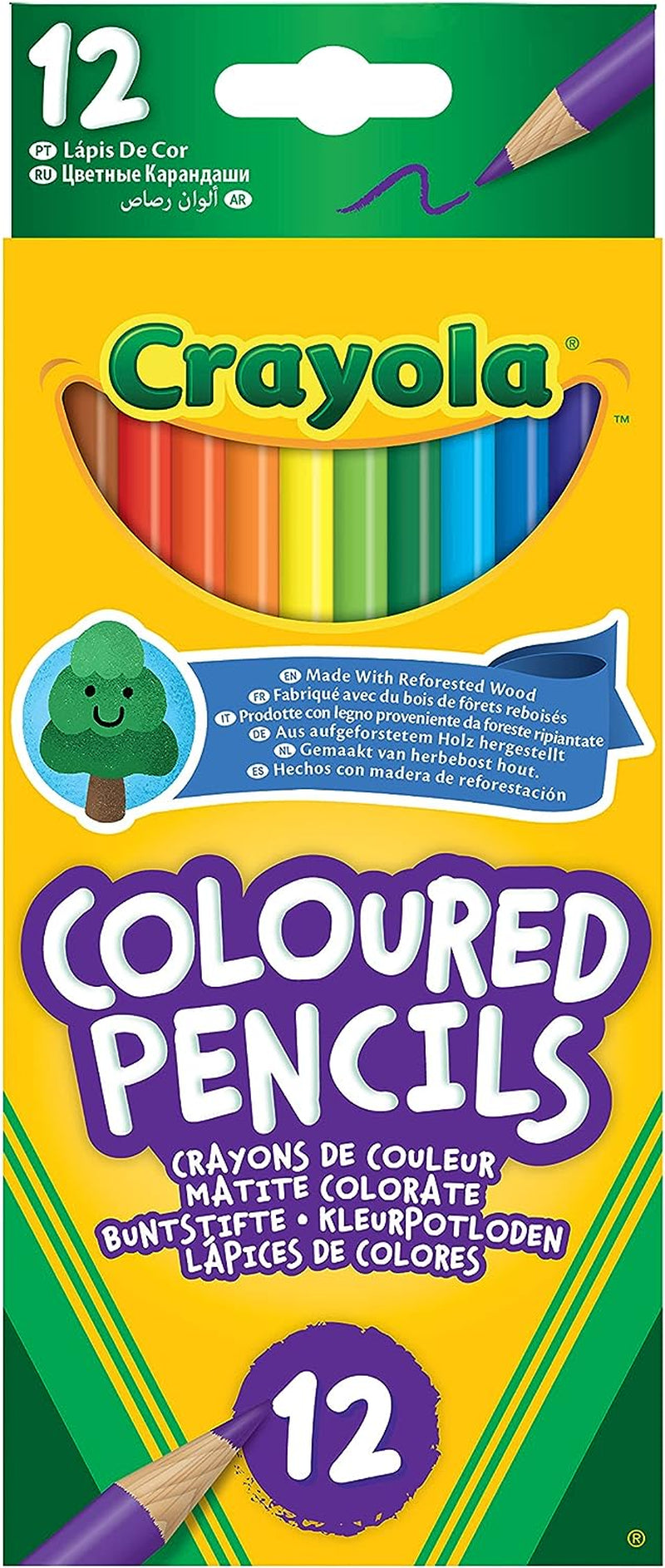 Colouring Pencils - Assorted Colours (Pack of 12) | a Must-Have for All Kids Arts & Crafts Sets | Ideal for Kids Aged 3+