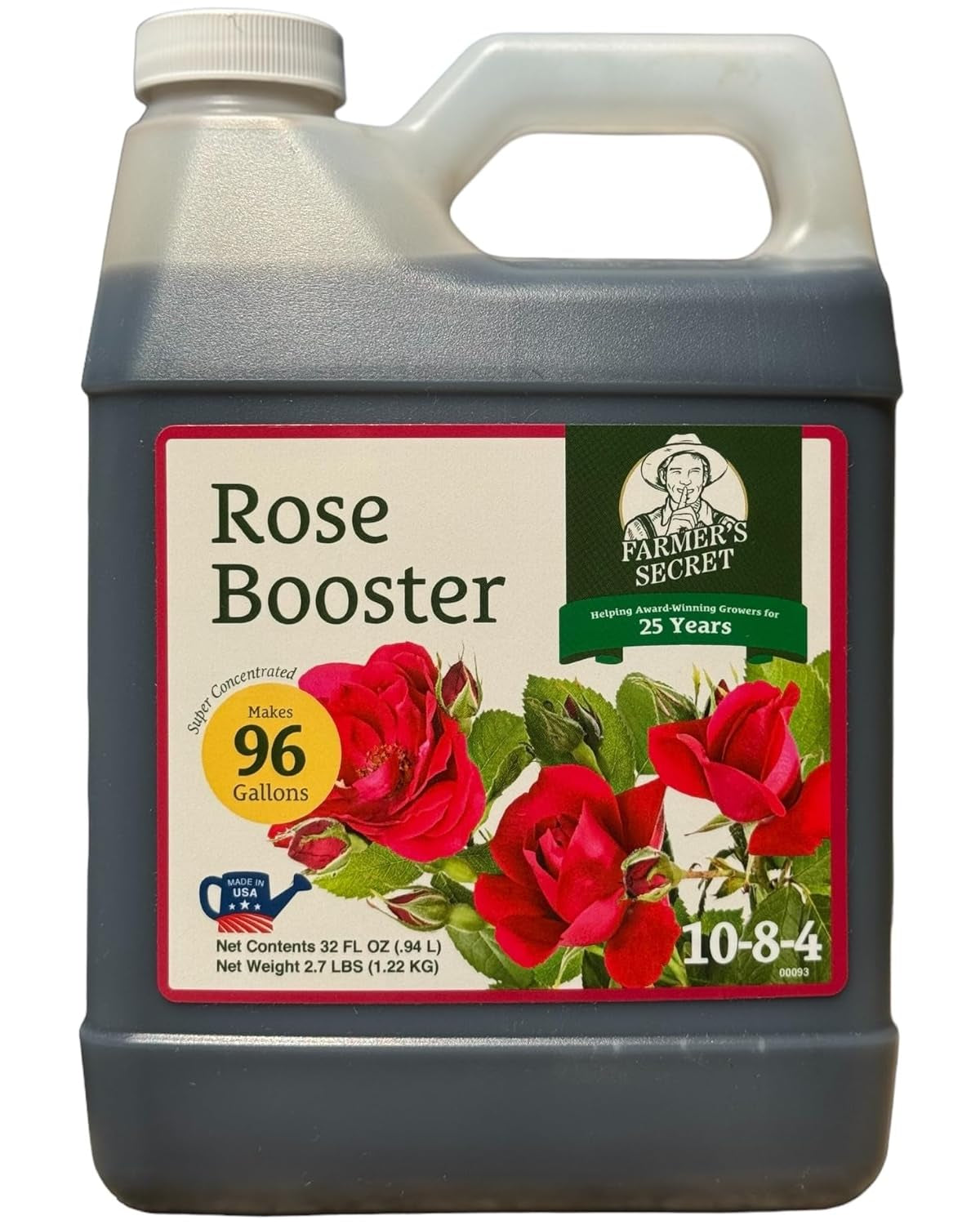 Rose Booster Fertilizer (32Oz) - Super Concentrated - Formulated for All Types of Roses Throughout the Life Cycle - Encourages Healthy Growth and Vibrant Blooms