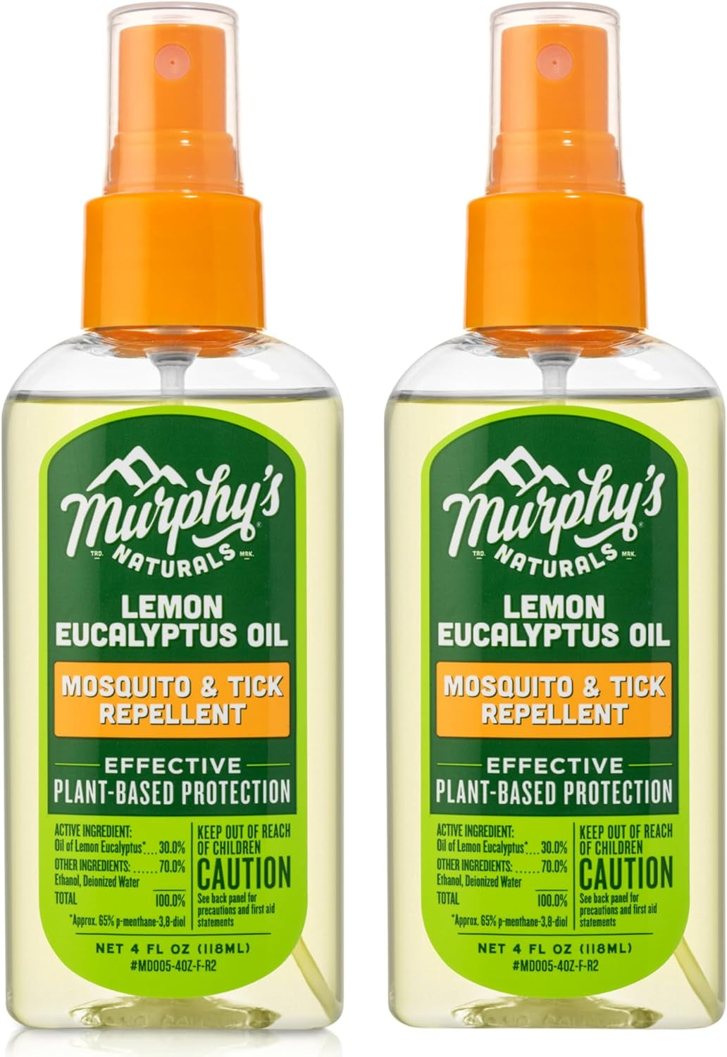 Lemon Eucalyptus Oil Insect Repellent Spray | Deet-Free, Plant-Based | Mosquito and Tick Repellent for Skin + Gear | 4 Ounce Pump Spray | 2 Pack