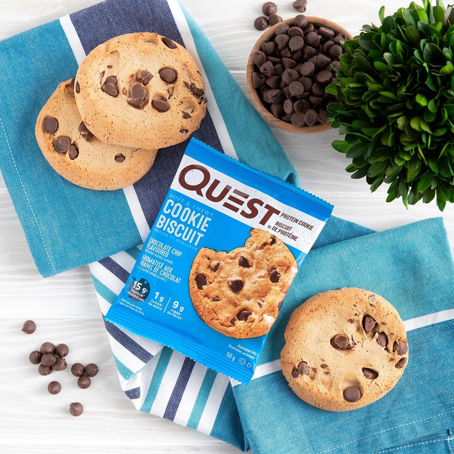 Chocolate Chip Protein Cookie; Keto Friendly; High Protein; Low Carb; 12 Count