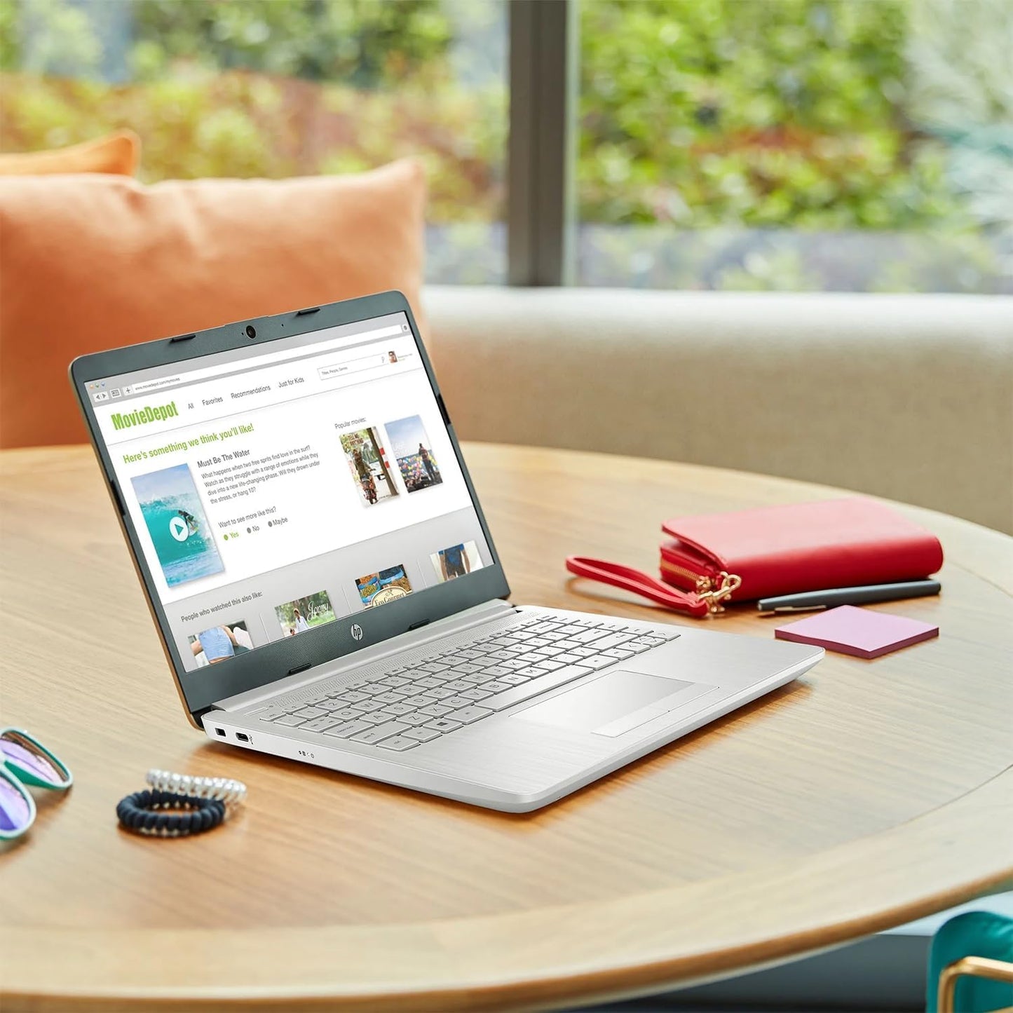 Portable Laptop, Student and Business, 14" HD Display, Intel Quad-Core N4120, 8GB DDR4 RAM, 64GB Emmc, 1 Year Office 365, Webcam, RJ-45, HDMI, Wi-Fi, Windows 11 Home, Silver