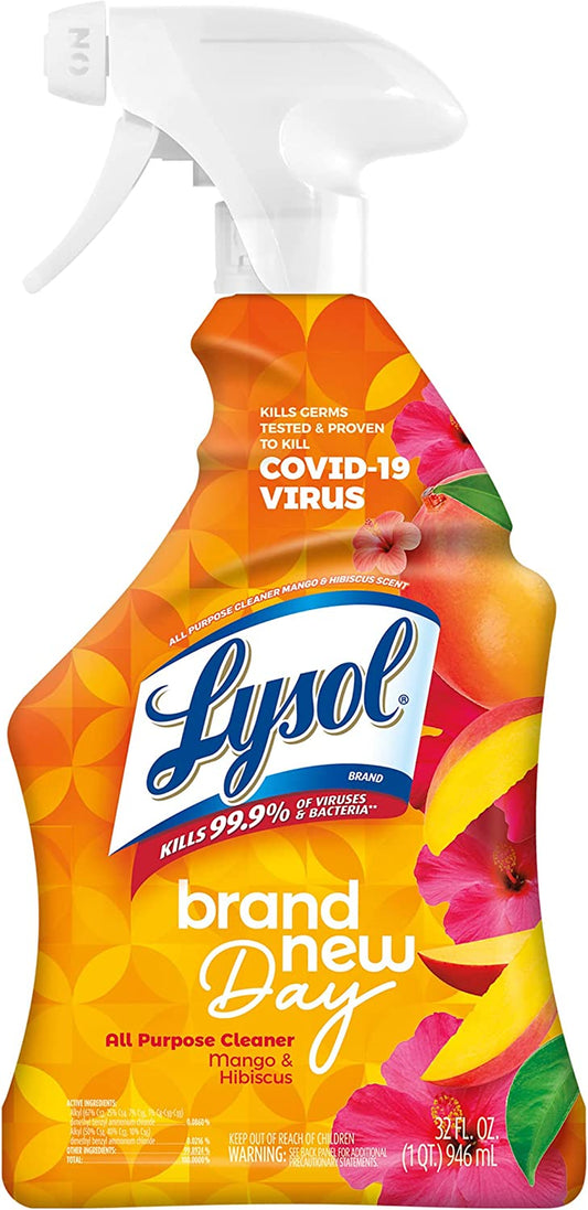 All-Purpose Cleaner, Sanitizing and Disinfecting Spray, to Clean and Deodorize, Mango & Hibiscus Scent, 32Oz