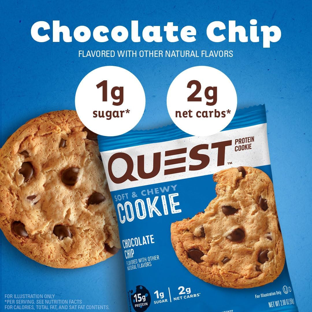 Chocolate Chip Protein Cookie; Keto Friendly; High Protein; Low Carb; 12 Count