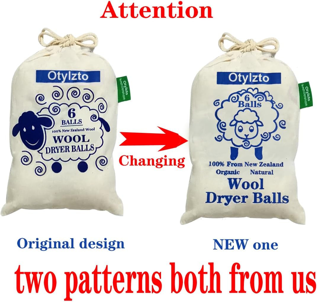 Wool Dryer Balls 6-Pack, Drying Balls for Laundry,Reusable as Natural Fabric Softener, Reduce Clothing Wrinkles, Drying Clothes Faster Eco-Friendly