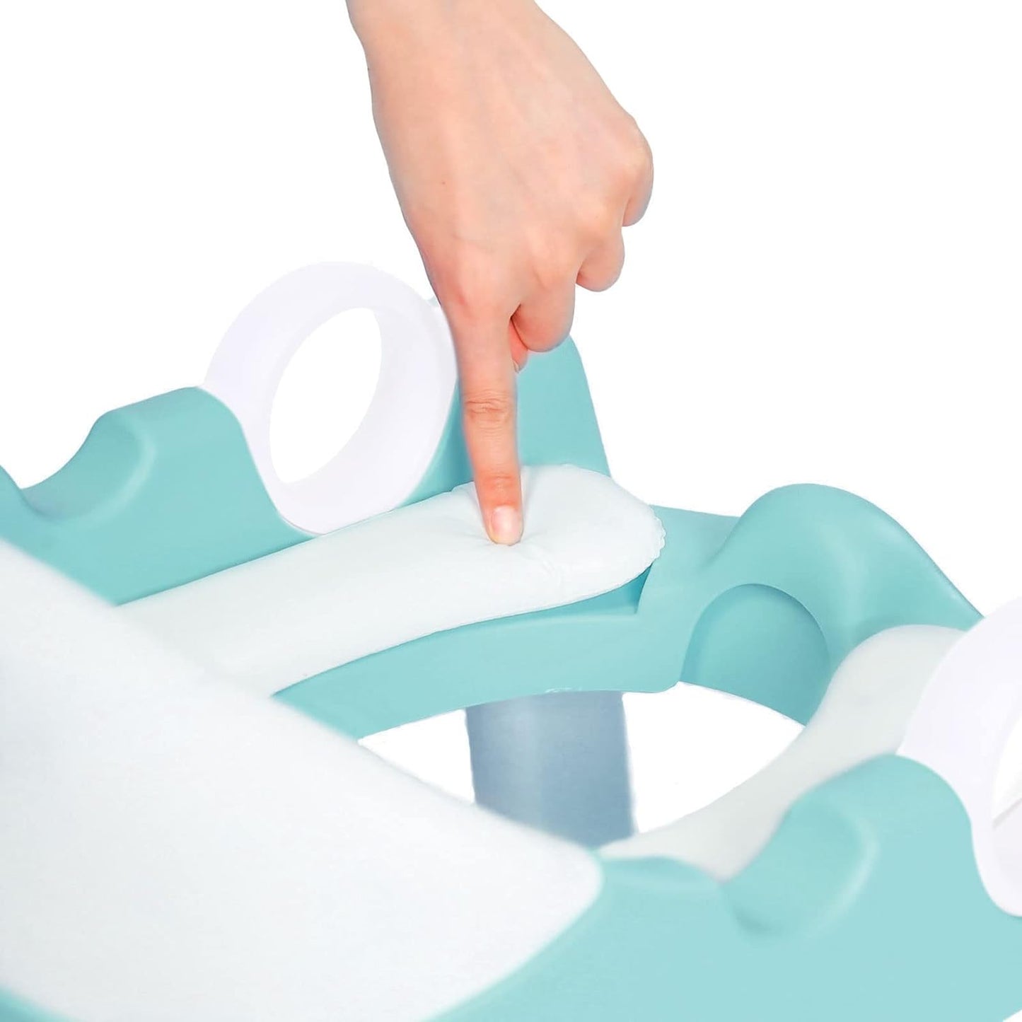 Potty Training Toilet Seat with Step Stool Ladder for Boys and Girls,Toddler Kid Children Toilet Training Seat Chair with Handles,Height Adjustable,Non-Slip Wide Step(Blue)