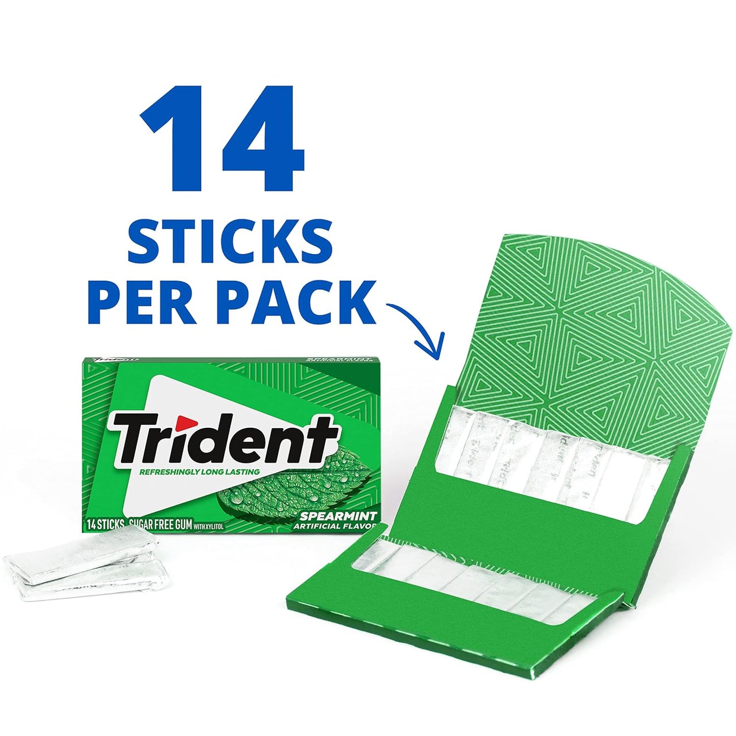 Sugar Free Gum Variety Pack, Spearmint, Perfect Peppermint, Original, Bubblegum, Watermelon, Cinnamon & Tropical Twist Flavors, 21 Packs of 14 Pieces (294 Total Pieces)