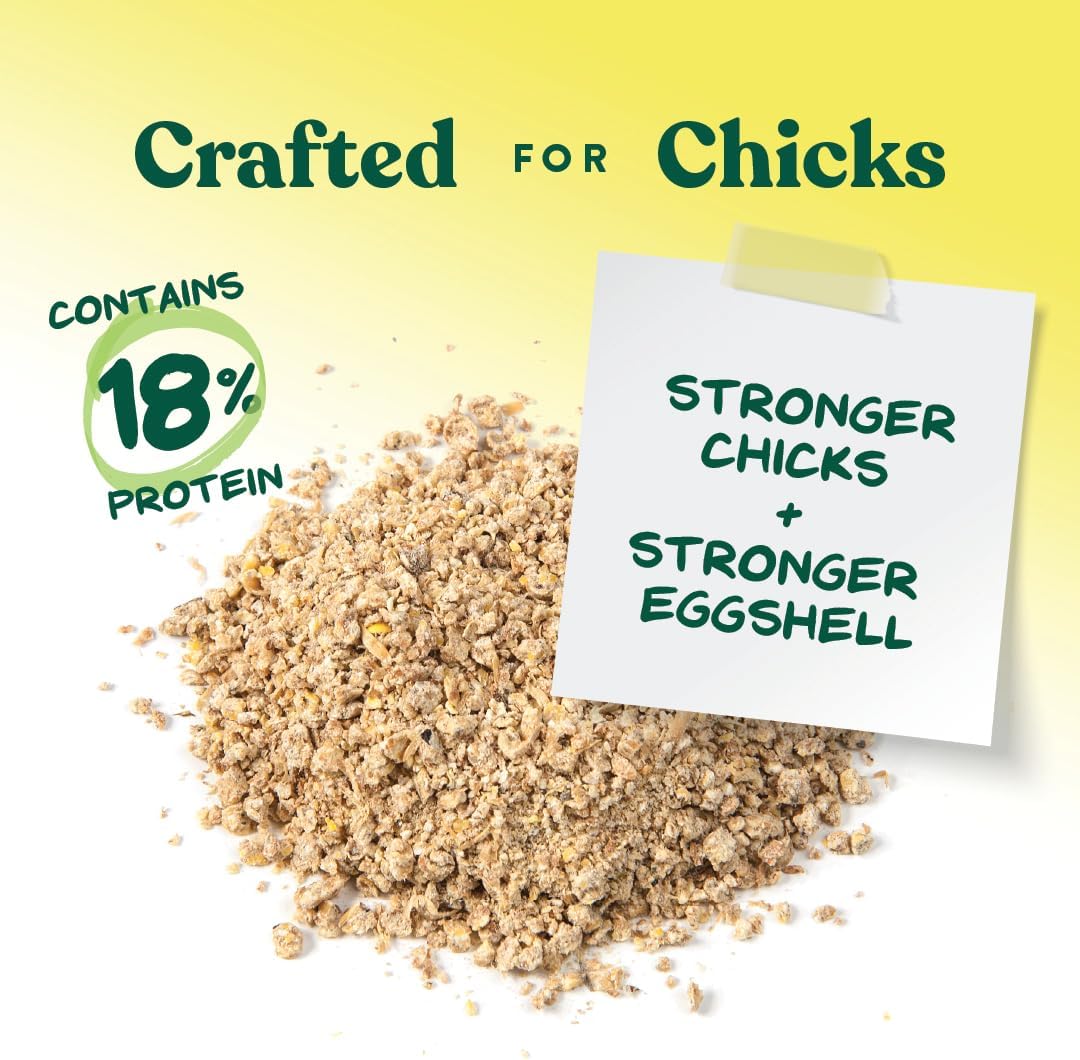 Chick Starter Grower - Medicated Chick Feed Crumble for Young Chickens - Formulated with Amprolium - 5 Lbs