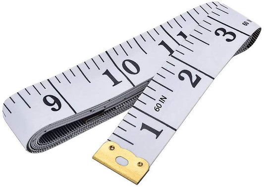 Soft Tape Measure Double Scale Body Sewing Flexible Ruler for Weight Loss Medical Body Measurement Sewing Tailor Craft Vinyl Ruler, Has Centimetre Scale on Reverse Side 60-Inch(White)