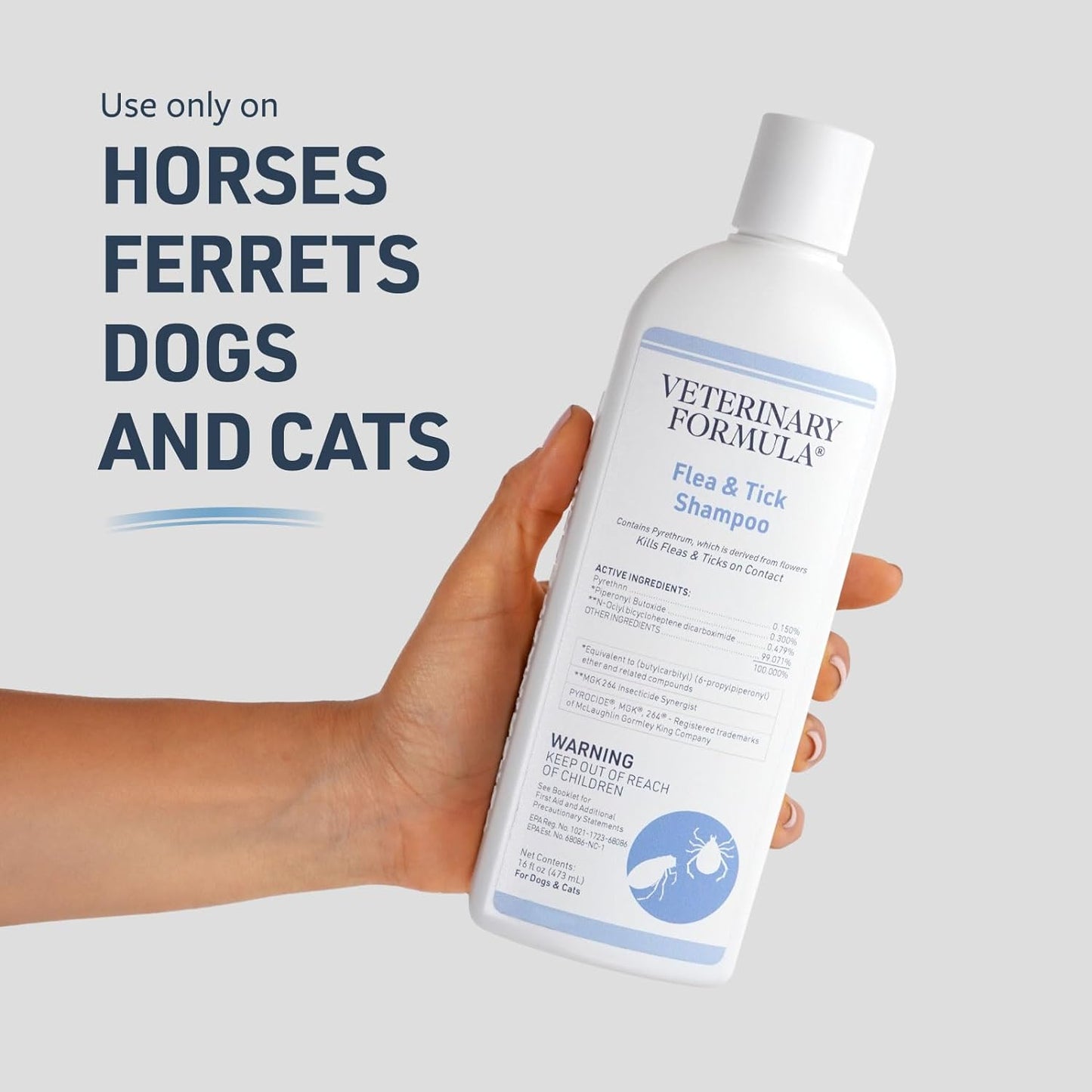 Flea and Tick Shampoo for Dogs and Cats, 16 Oz