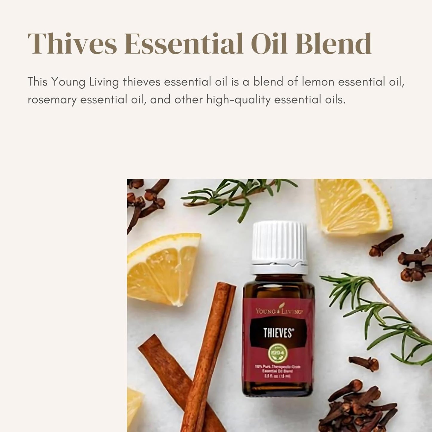 Thieves Essential Oil Blend 5Ml | 100% Pure Essential Diffuser Oil with Rosemary Oil, Cloves, Lemon & Four Thieves Oil | Perfect for Aromatherapy