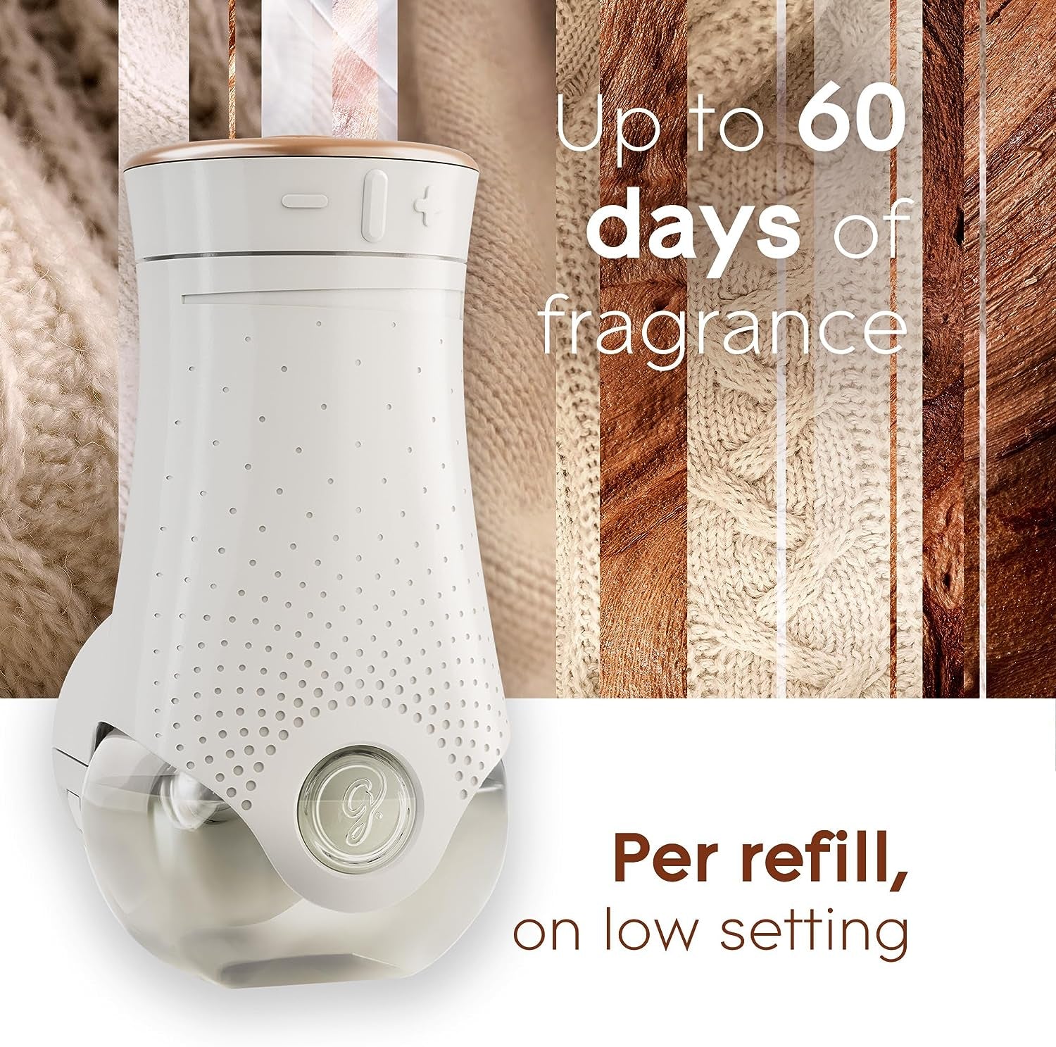 Plugins Refills Air Freshener Starter Kit, Scented and Essential Oils for Home and Bathroom, Cashmere Woods, 0.67 Fl Oz, 1 Warmer + 1 Refill