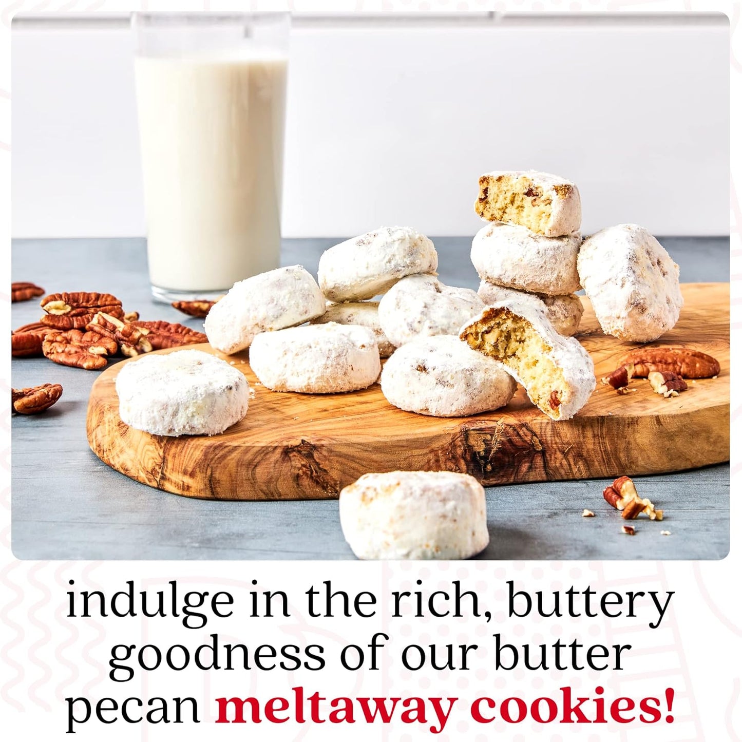 Butter Pecan Meltaways Sweet Sampler Tin - Butter Cookies with Crunchy Pecans, Soft, and Melt in Your Mouth Flavorful Cookies - Delicious Gourmet Food Gift for All Occasions 16Oz