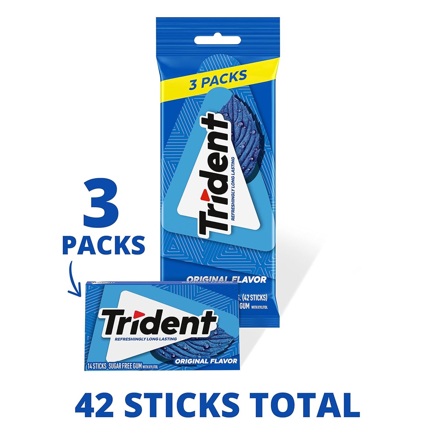 Sugar Free Gum Variety Pack, Spearmint, Perfect Peppermint, Original, Bubblegum, Watermelon, Cinnamon & Tropical Twist Flavors, 21 Packs of 14 Pieces (294 Total Pieces)
