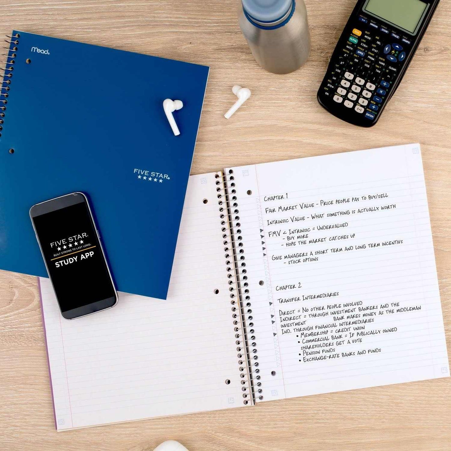 Spiral Notebook Study App 6 Pack College Ruled 8.5 x 11 inches
