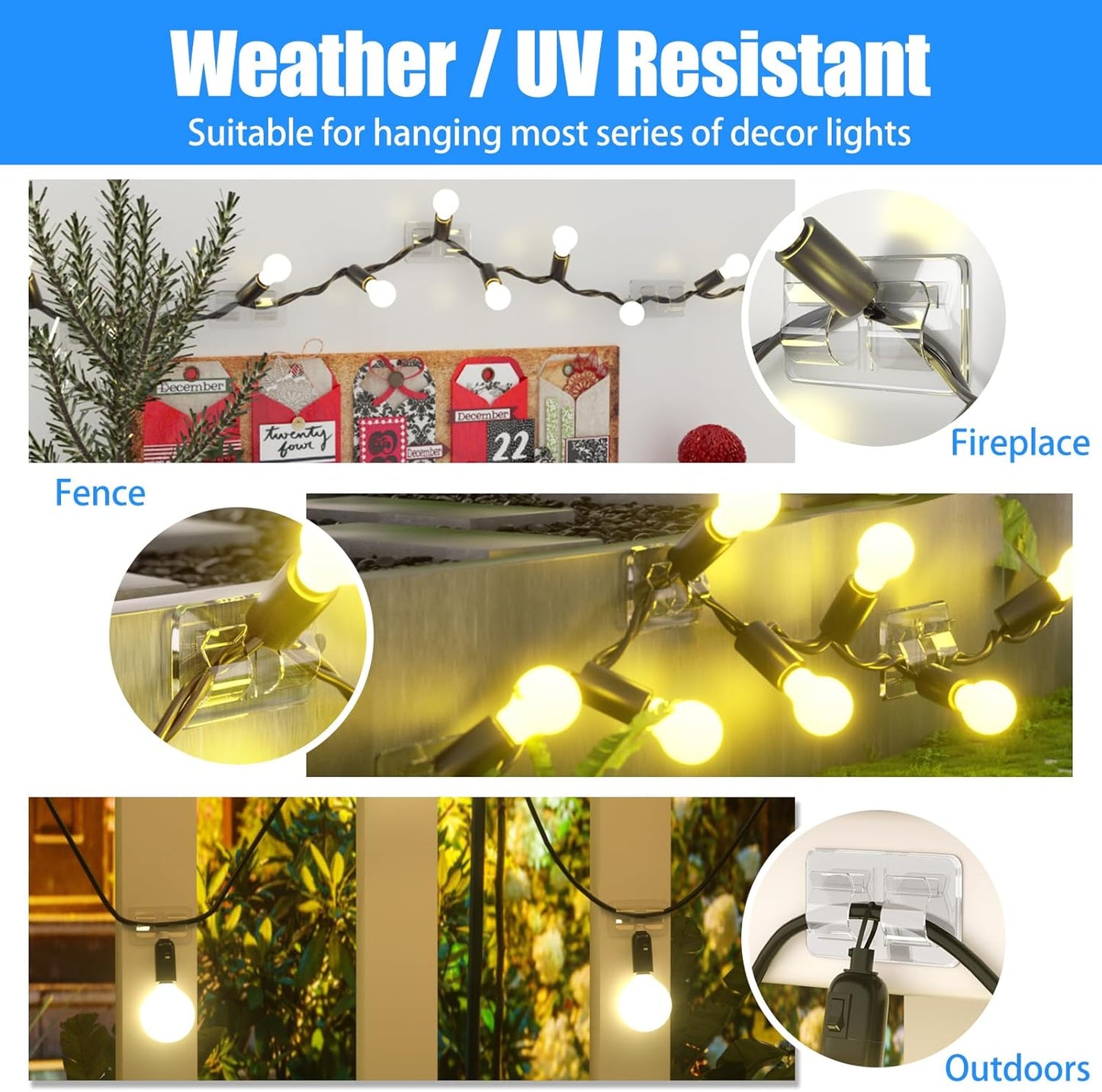 Outdoor String Light Clips