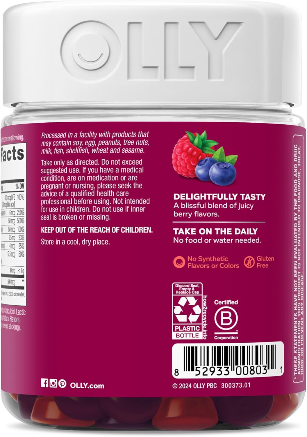 Women'S Multivitamin Gummy, Vitamins A, D, C, E, Biotin, Folic Acid, Adult Chewable Vitamin, Berry Flavor, 65 Day Supply - 130 Count (Packaging May Vary)