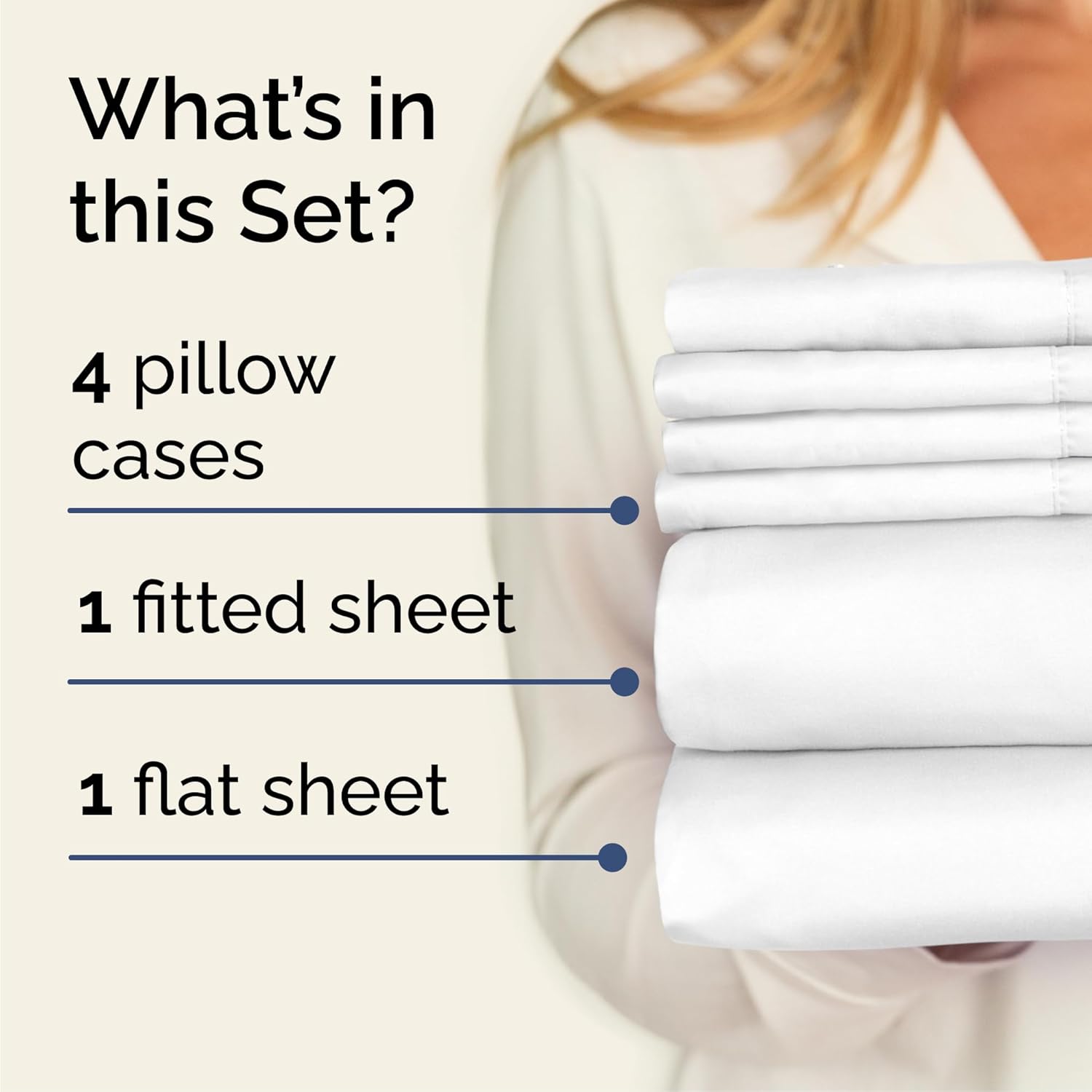Queen 6 Piece Sheet Set - Breathable & Cooling Bed Sheets - Hotel Luxury Bed Sheets for Women, Men, Kids & Teens - Comfy Bedding W/ Deep Pockets & Easy Fit - Soft & Wrinkle Free - Queen White Sheets