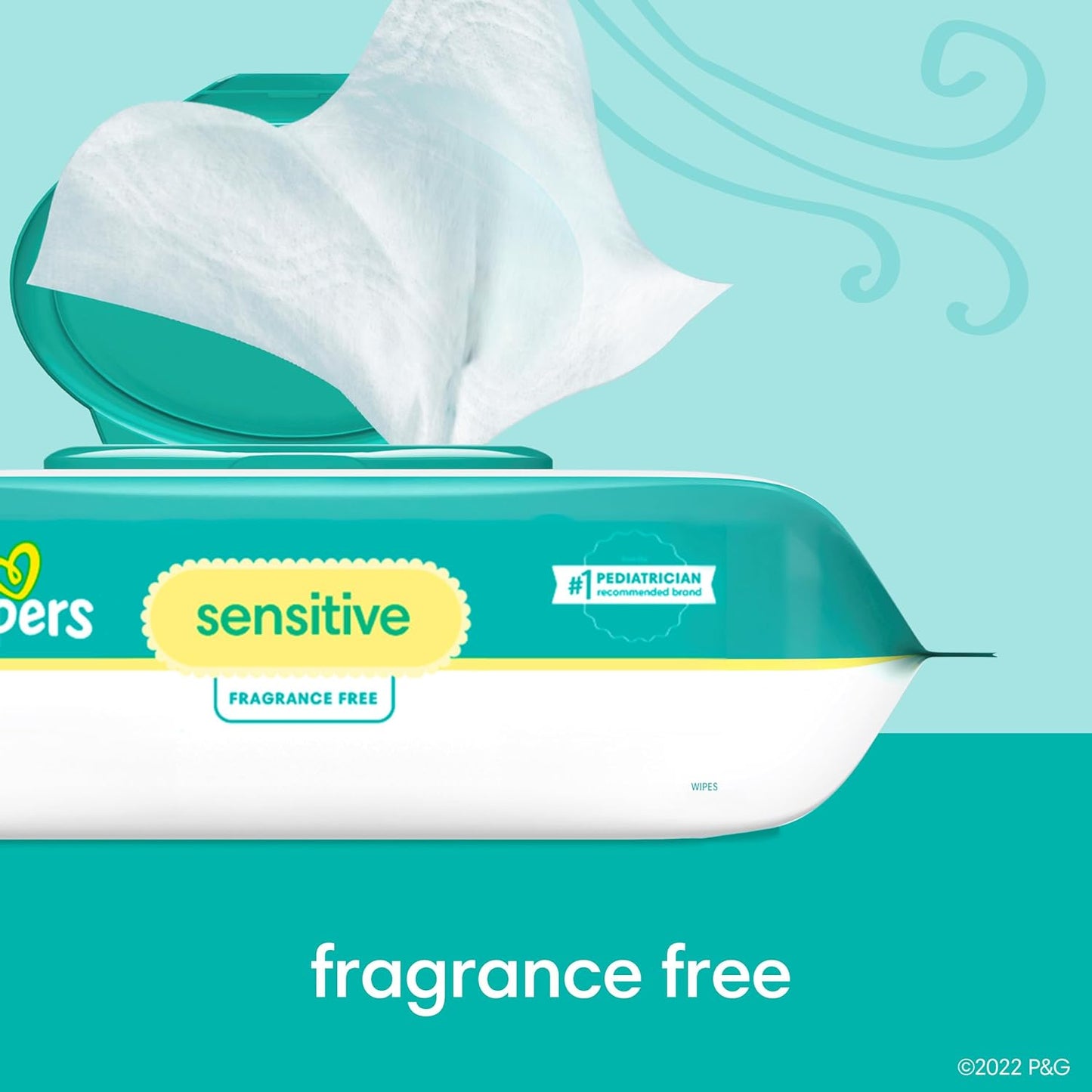 Sensitive Baby Wipes, Water Based, Hypoallergenic and Unscented, 16 Flip-Top Packs (1344 Wipes Total)