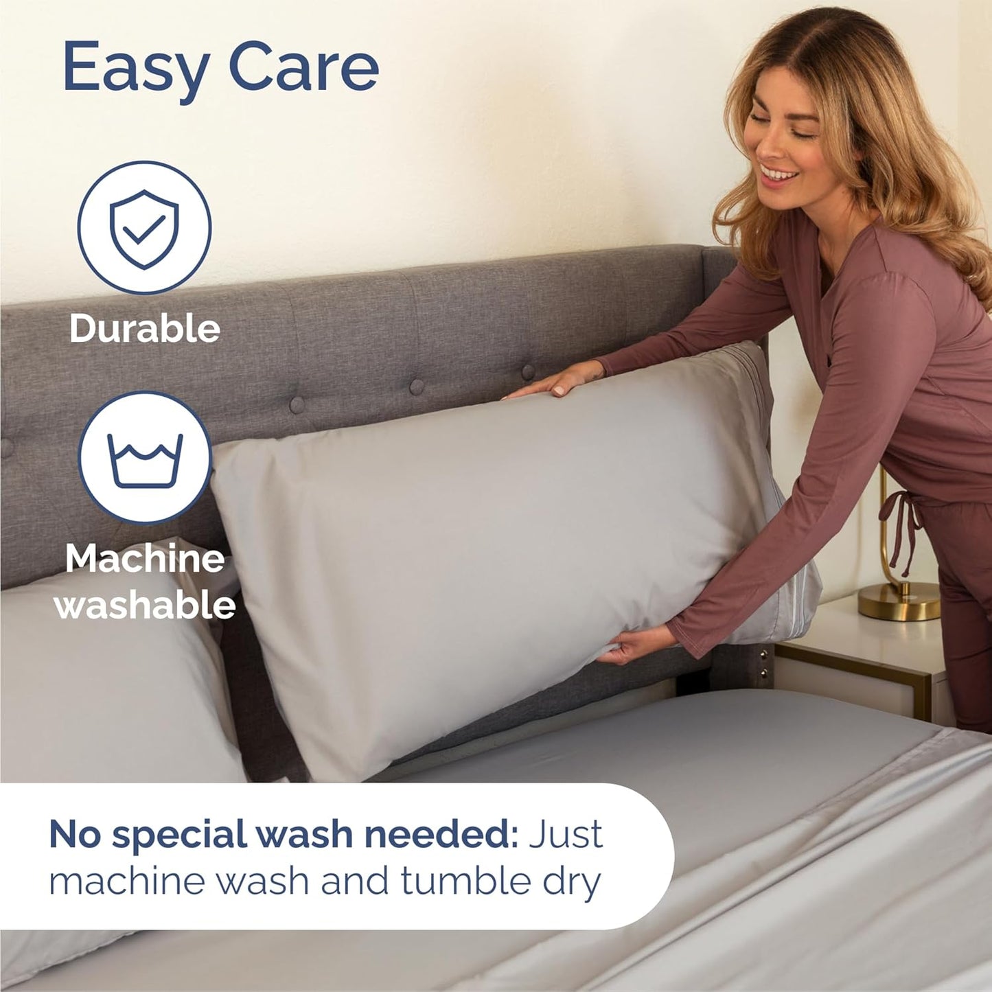 Queen Size 4 Piece Sheet Set - Comfy Breathable & Cooling Sheets - Hotel Luxury Bed Sheets for Women & Men - Deep Pockets, Easy-Fit, Soft & Wrinkle Free Sheets - Light Grey Oeko-Tex Bed Sheet Set