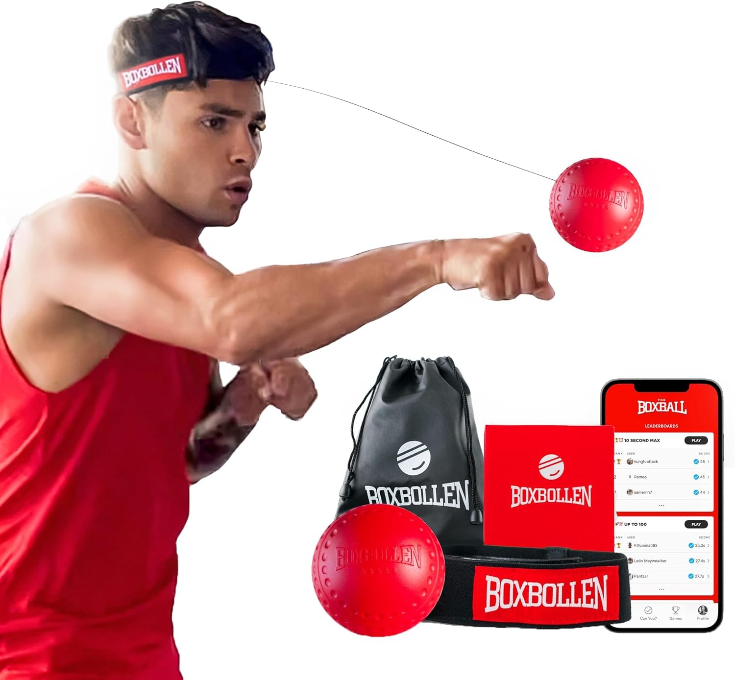 Premium MMA Reflex Ball with Adjustable Strap and App Integration - Endorsed by Celebrities - Single Pack