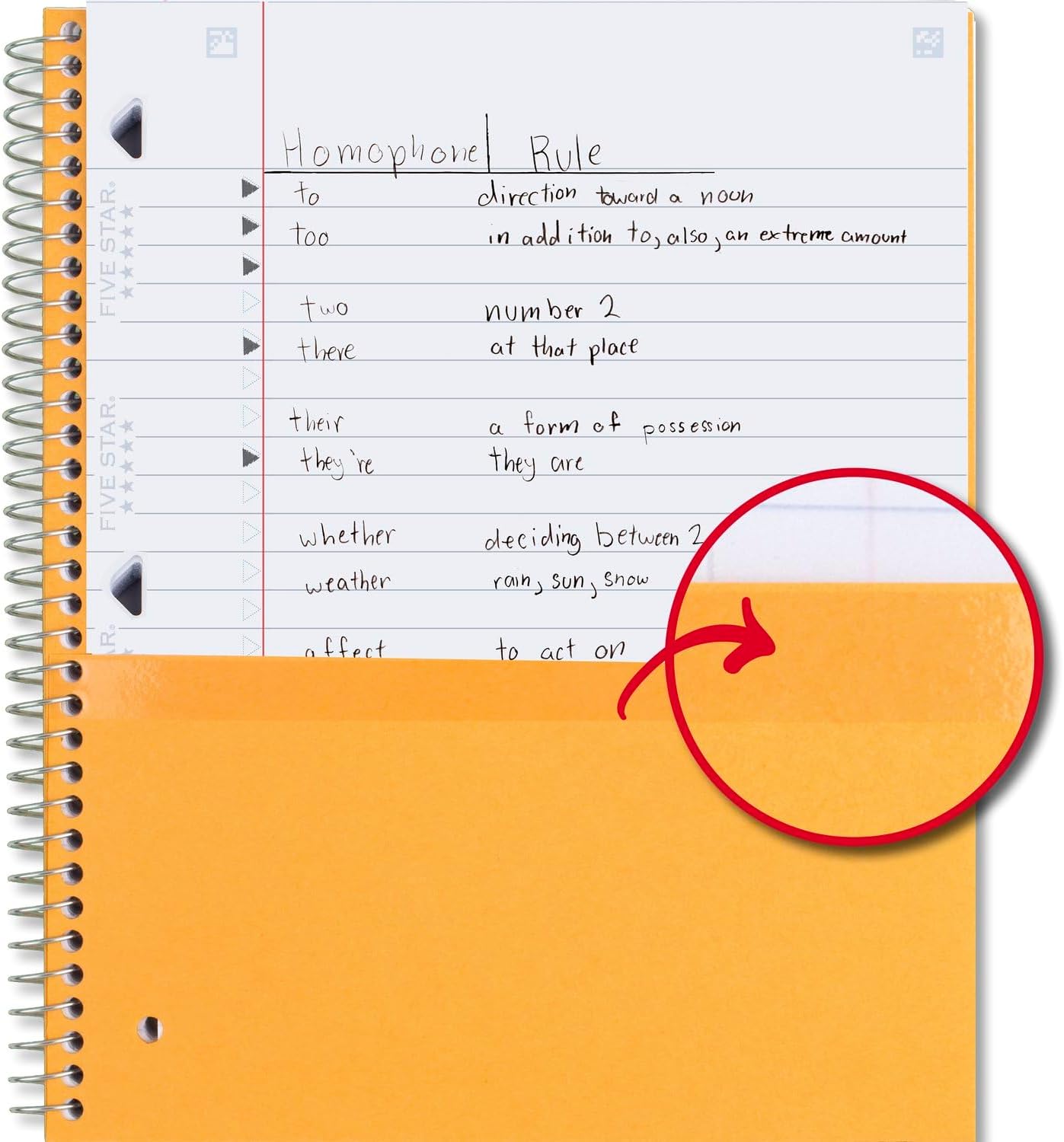 Spiral Notebooks + Study App, 6 Pack, 1 Subject, Wide Ruled Paper, Fights Ink Bleed, Water Resistant Cover, 8-1/2" X 10", 100 Sheets, Black, Red, Yellow, Purple, Green, Blue (38042)