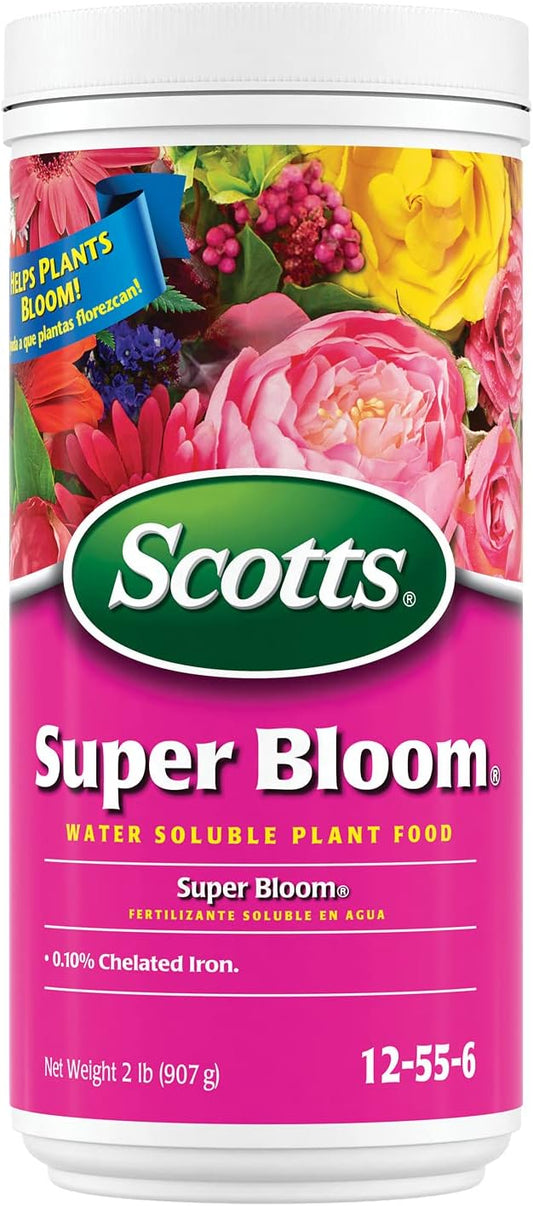 Super Bloom Water Soluble Plant Food, 2 Lb - NPK 12-55-6 - Fertilizer for Outdoor Flowers, Fruiting Plants, Containers and Bed Areas - Feeds Plants Instantly