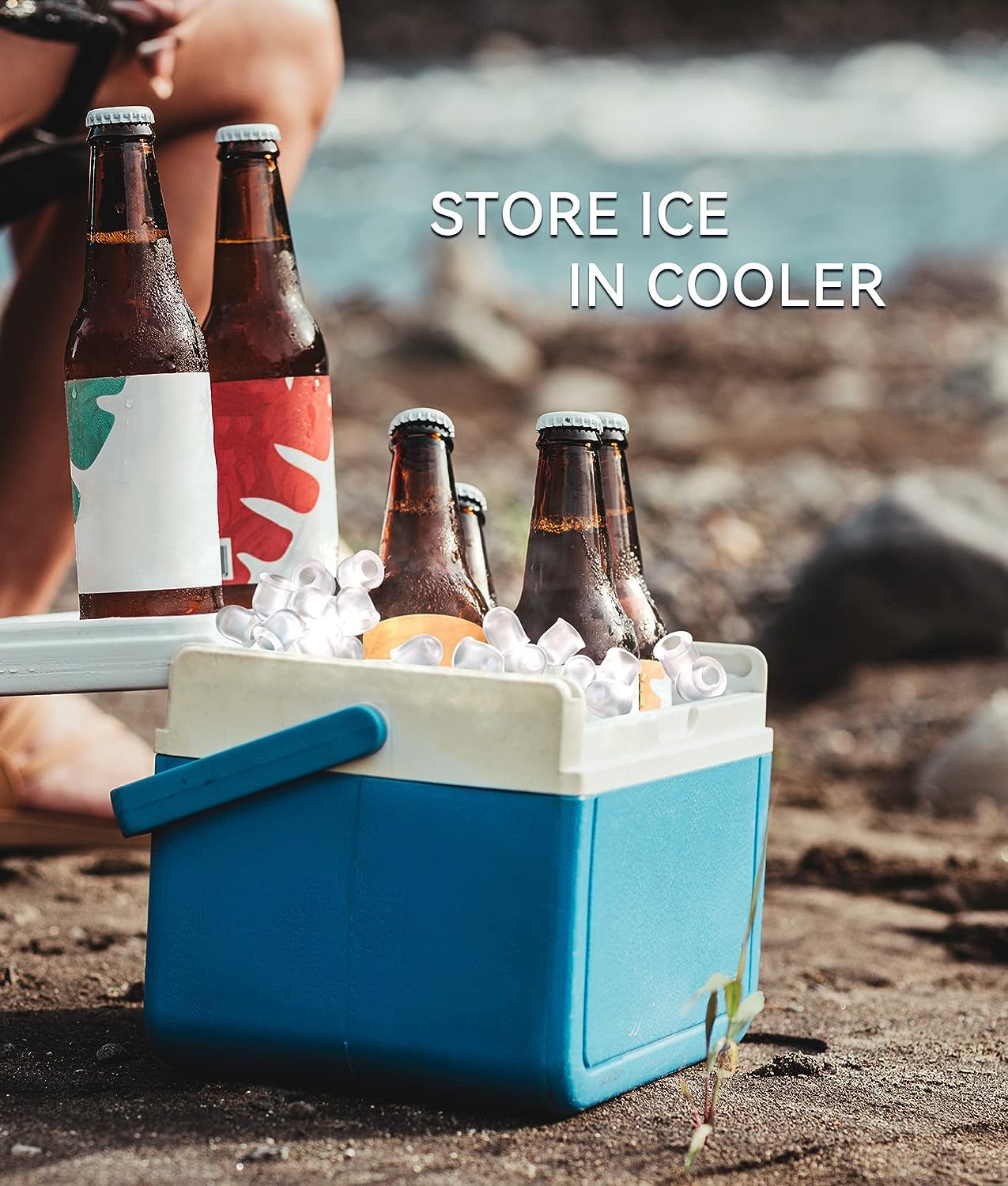 Portable Countertop Ice Maker - 9 Ice Cubes in 6 Minutes, 26 Lbs Daily Output, Self-Cleaning with Ice Bags, Scoop, and Basket for Kitchen, Office, Bar, Party - Black