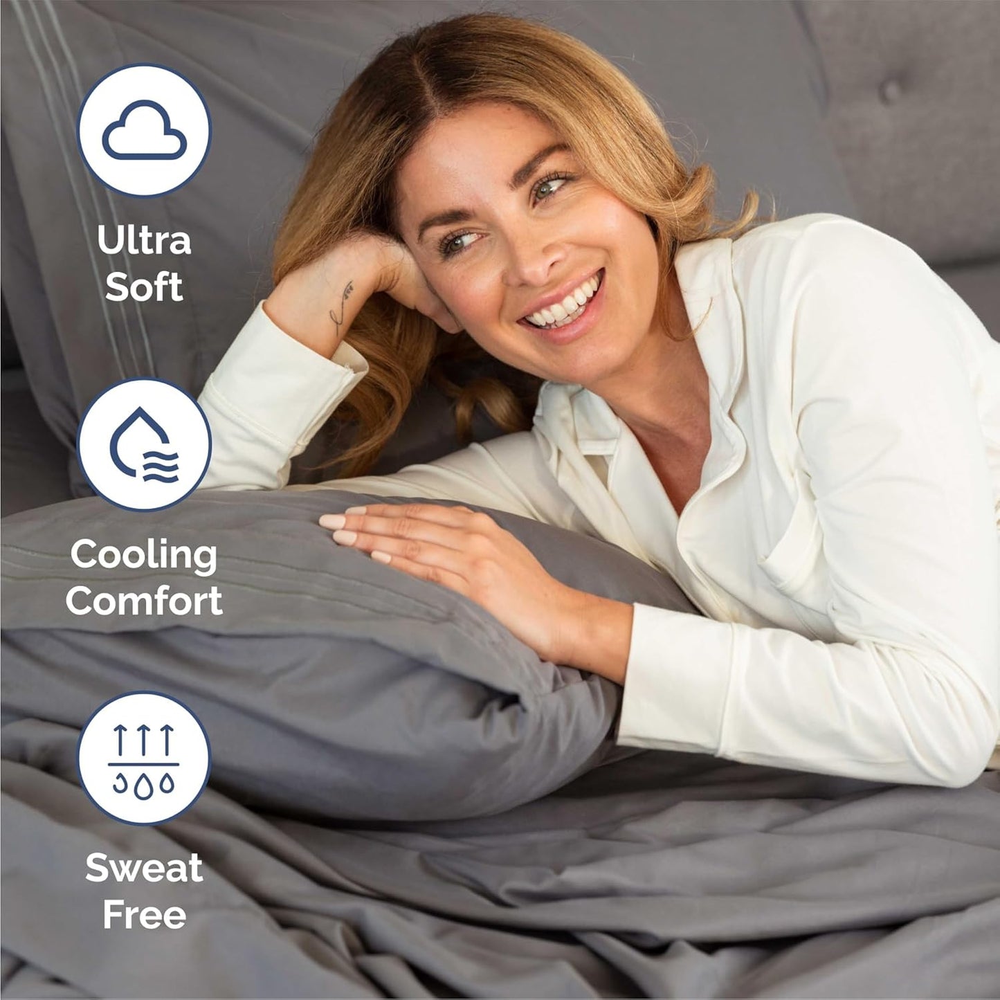 Queen Size 4 Piece Sheet Set - Comfy Breathable & Cooling Sheets - Hotel Luxury Bed Sheets for Women and Men - Deep Pockets, Microfiber, Soft & Wrinkle Free Sheets - Dark Grey Oeko-Tex Bed Sheet Set