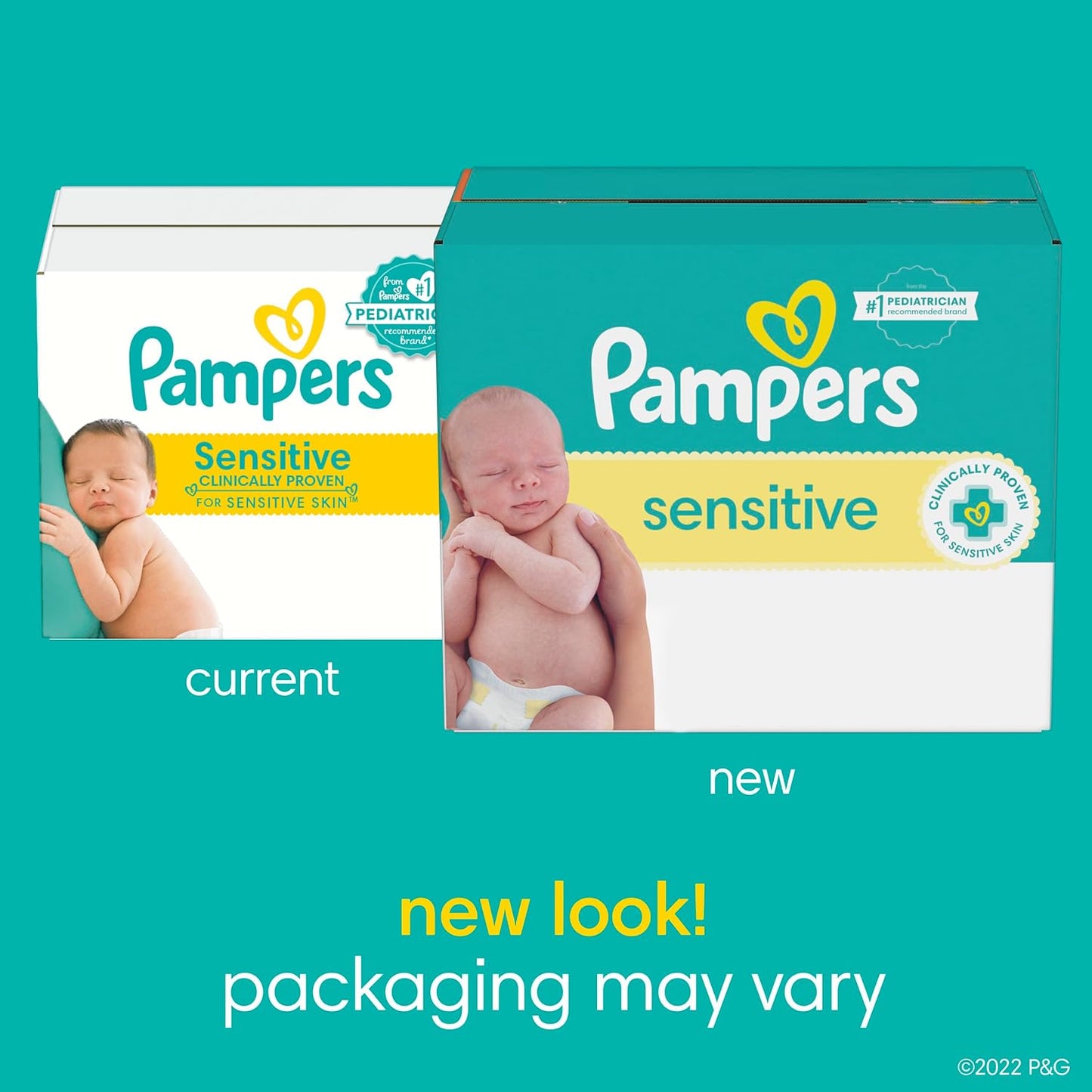 Sensitive Baby Wipes, Water Based, Hypoallergenic and Unscented, 16 Flip-Top Packs (1344 Wipes Total)