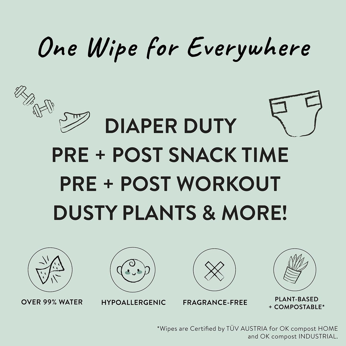 Clean Conscious Unscented Wipes | over 99% Water, Compostable, Plant-Based, Baby Wipes | Hypoallergenic for Sensitive Skin, EWG Verified | Pattern Play, 720 Count