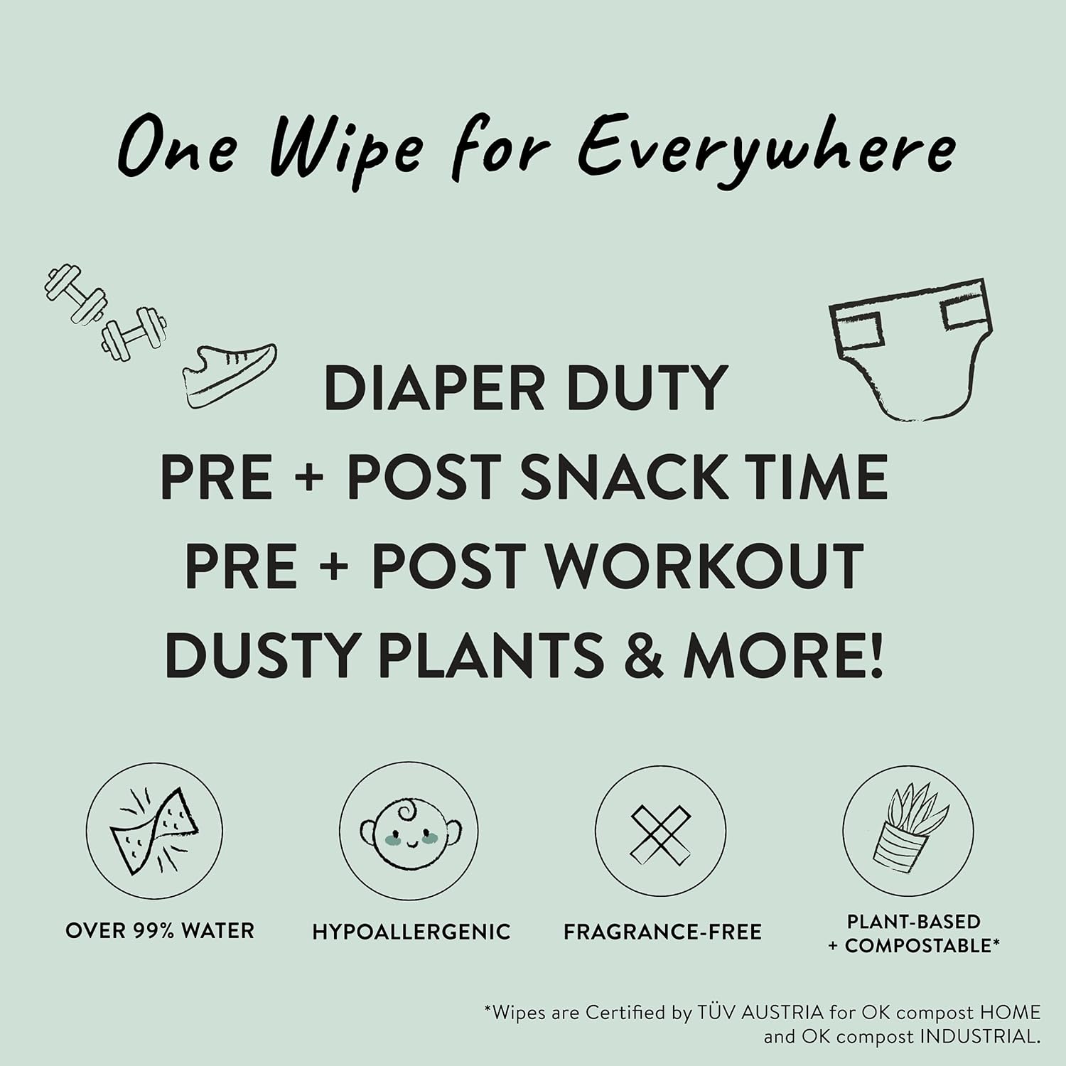 Clean Conscious Unscented Wipes | over 99% Water, Compostable, Plant-Based, Baby Wipes | Hypoallergenic for Sensitive Skin, EWG Verified | Pattern Play, 720 Count