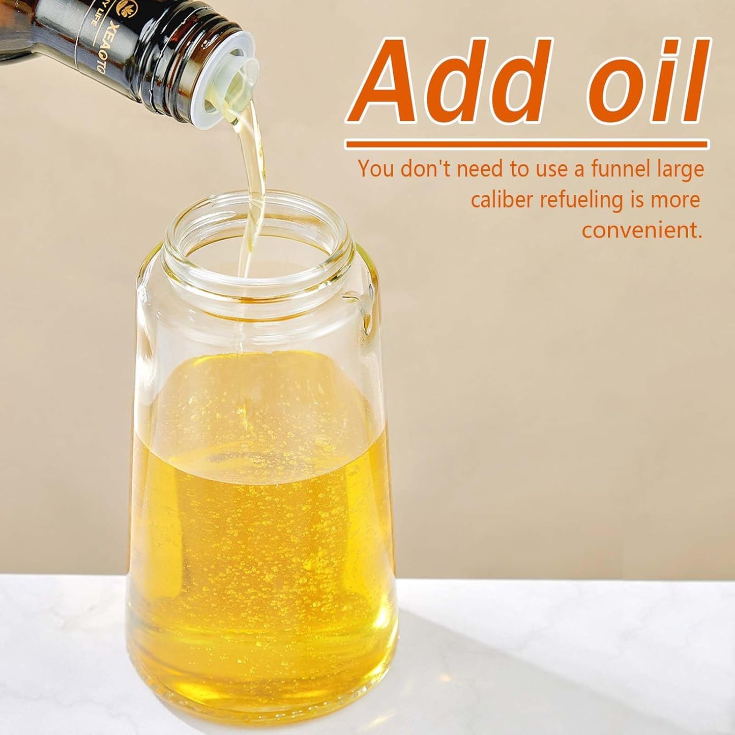 16Oz Oil Sprayer for Cooking - 2 in 1 Spray & Pour Olive Oil Dispenser - 470Ml Glass Spray Oil Bottle - Kitchen Gadgets