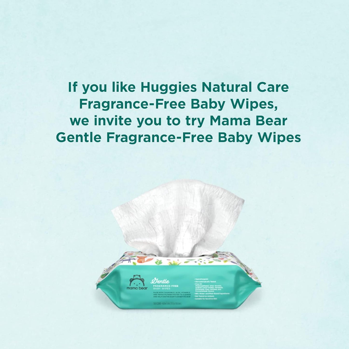 Amazon Brand - Gentle Fragrance Free Baby Wipes, Hypoallergenic, 800 Count (8 Packs of 100)