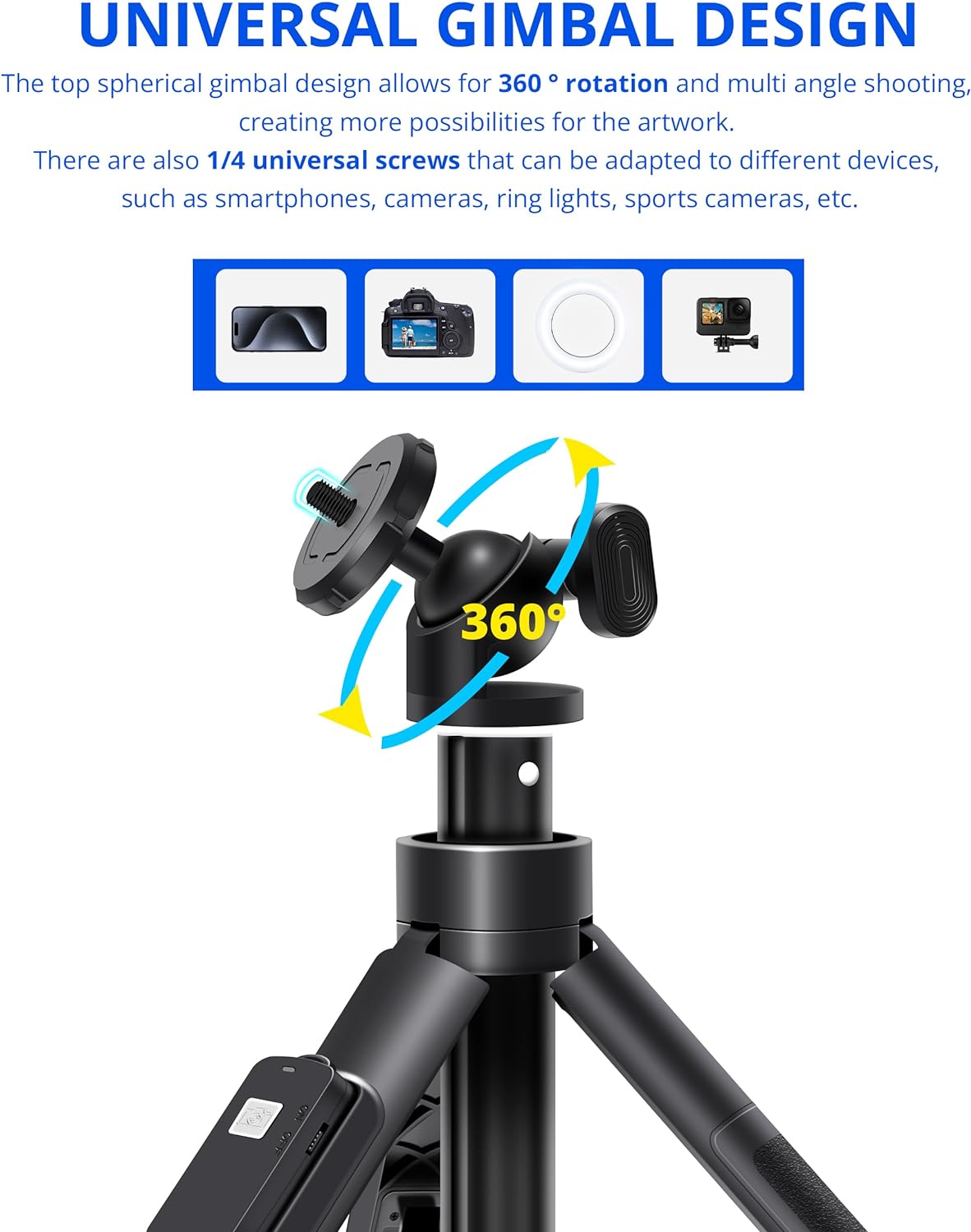 Selfie Stick,Long Extendable Selfie Stick Tripod,62 Phone Tripod with Wireless Remote Shutter,Group Selfies/Live Streaming/Video Recording Compatible with All Cellphones