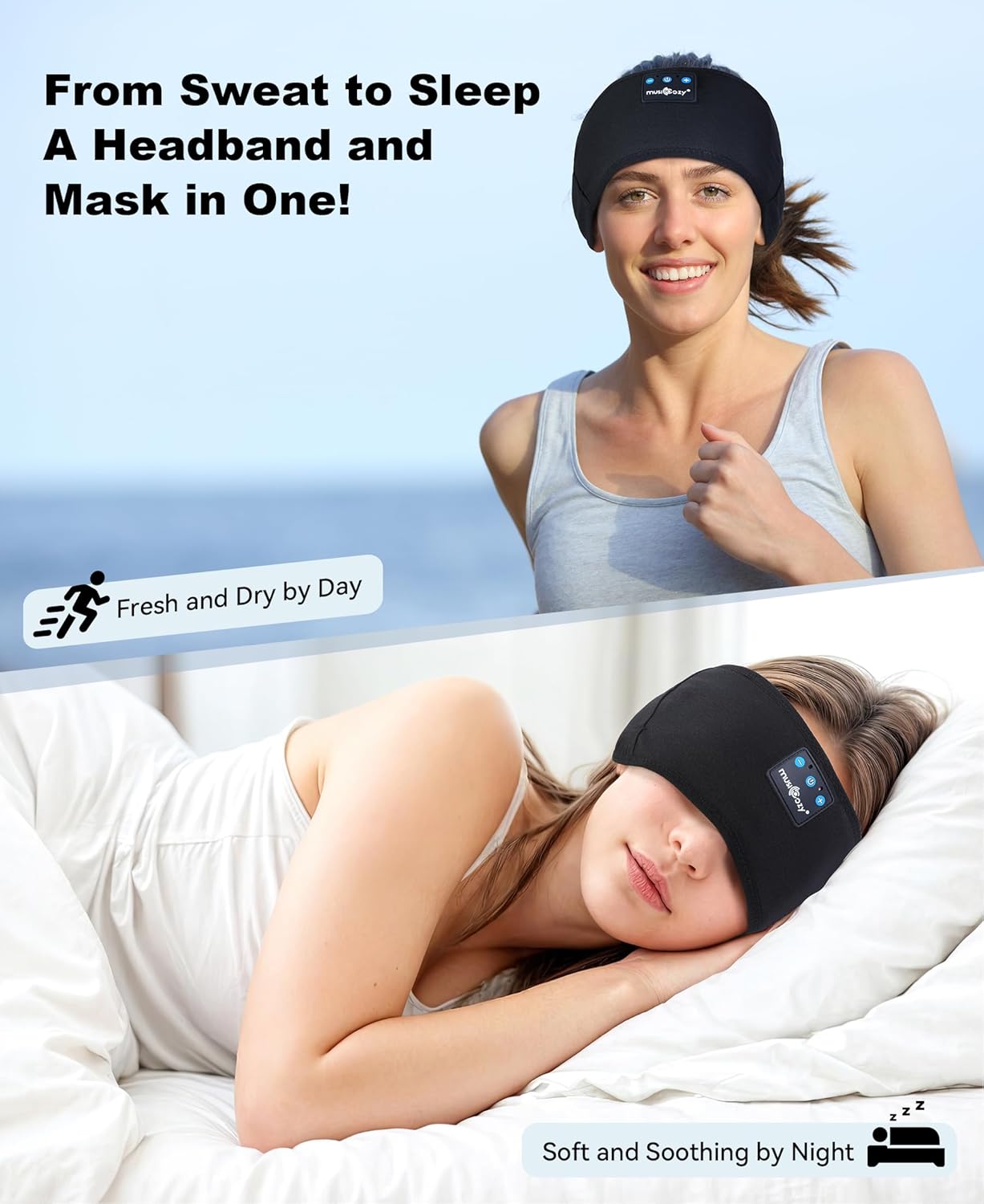 Bluetooth 5.2 Sleep Headphones Headband - Sweat-Resistant Wireless Earbuds with Ultra-Thin HD Stereo Speakers for Sports and Workouts - Ideal Unique Gifts