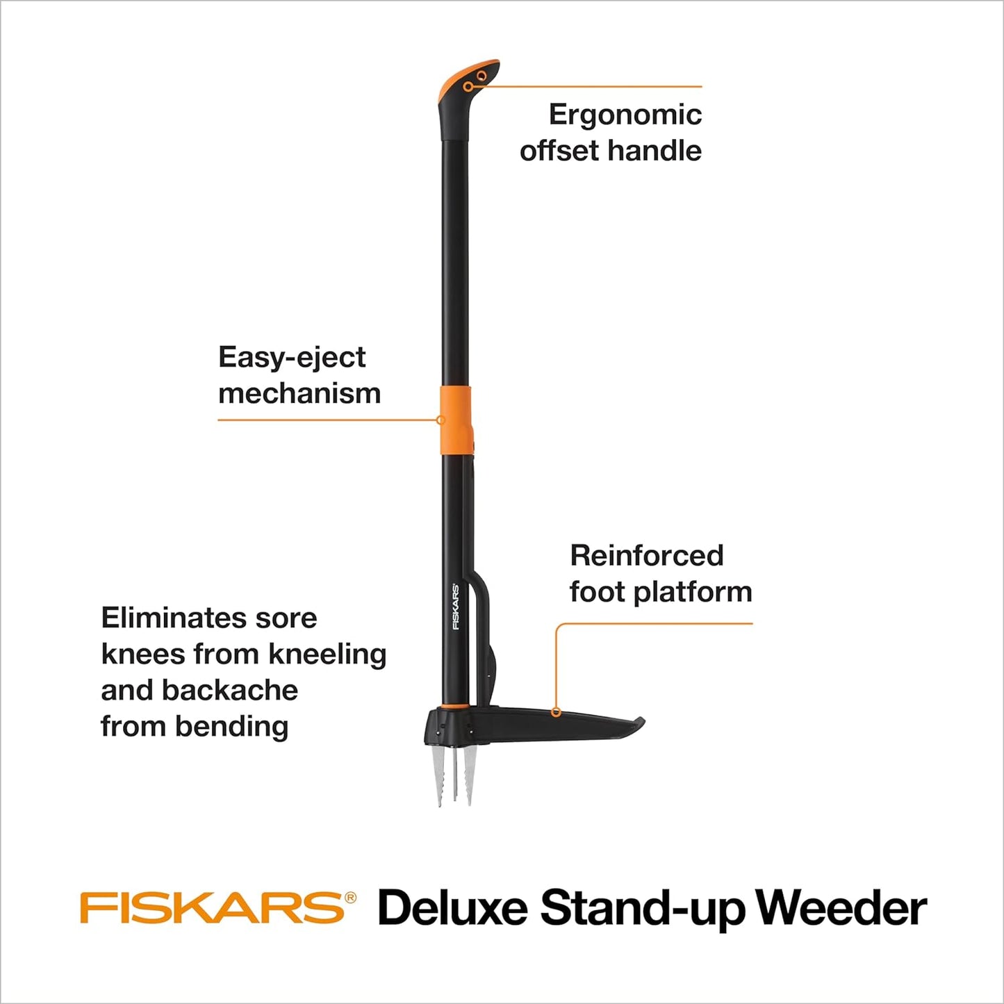 4-Claw Stand up Weed Puller Tool, Gardening Hand Weeding Tool with 39" Long Ergonomic Handle with Easy-Eject Mechanism