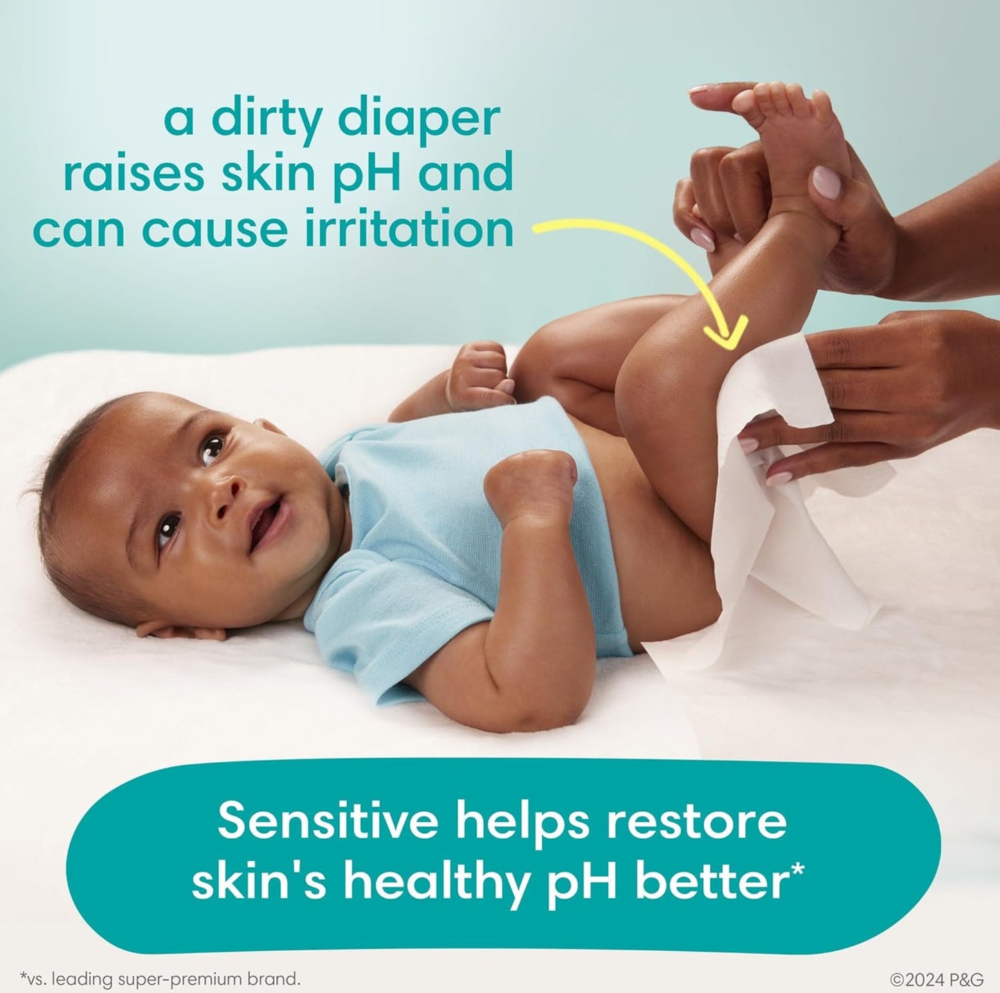 Sensitive Baby Wipes, Water Based, Hypoallergenic and Unscented, 16 Flip-Top Packs (1344 Wipes Total)