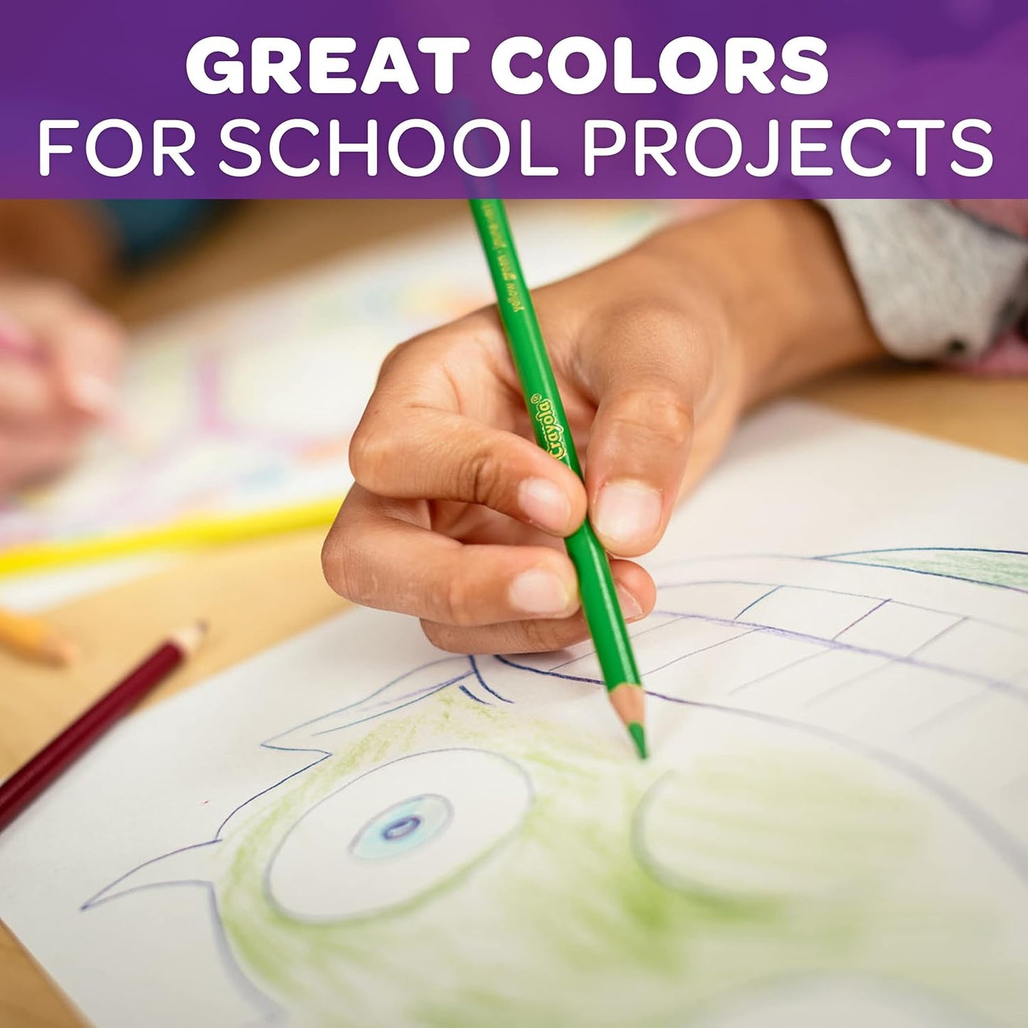 Colouring Pencils - Assorted Colours (Pack of 12) | a Must-Have for All Kids Arts & Crafts Sets | Ideal for Kids Aged 3+
