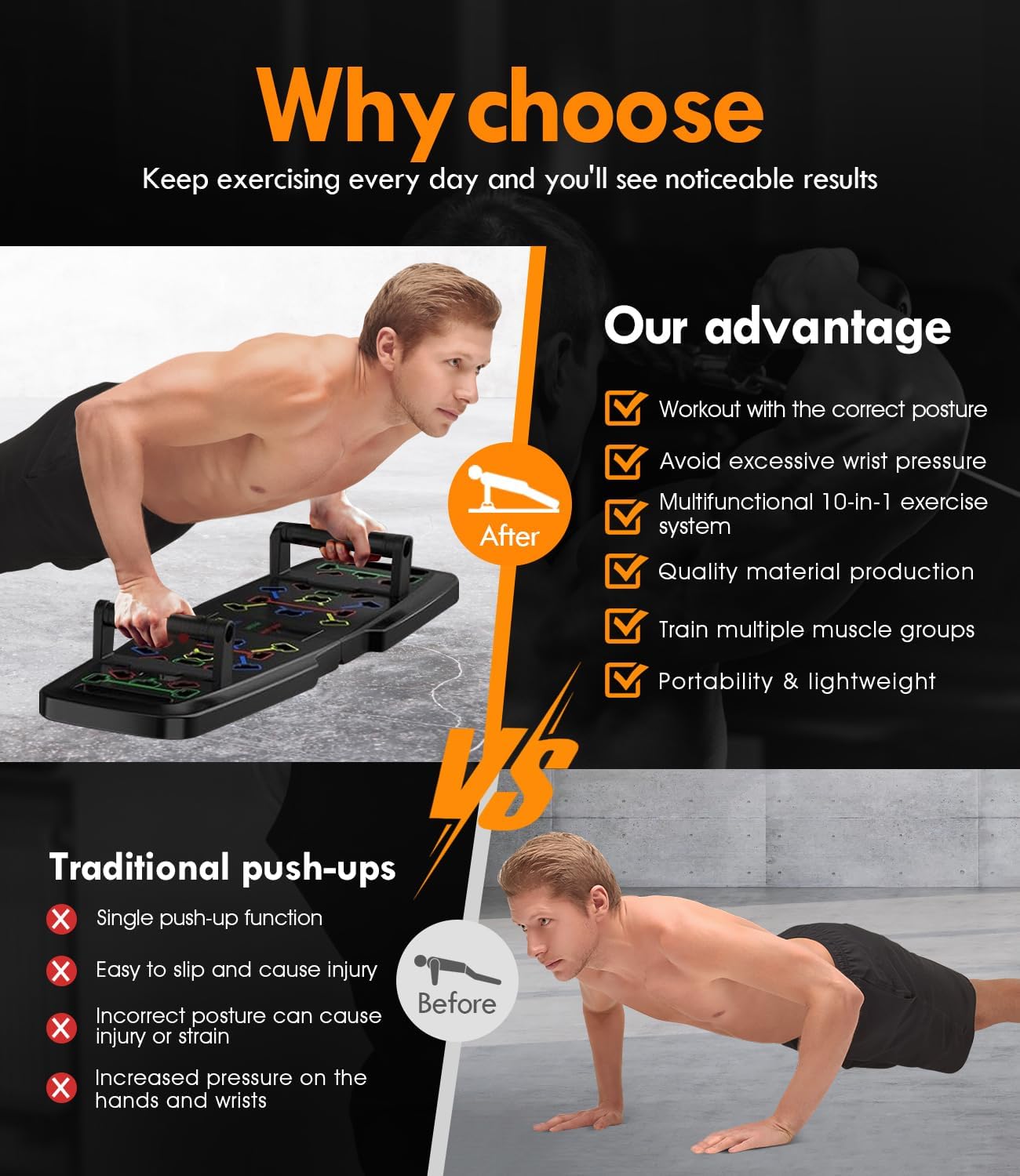 Push-Up Board Home Gym: Portable Fitness Equipment & 20 Accessories