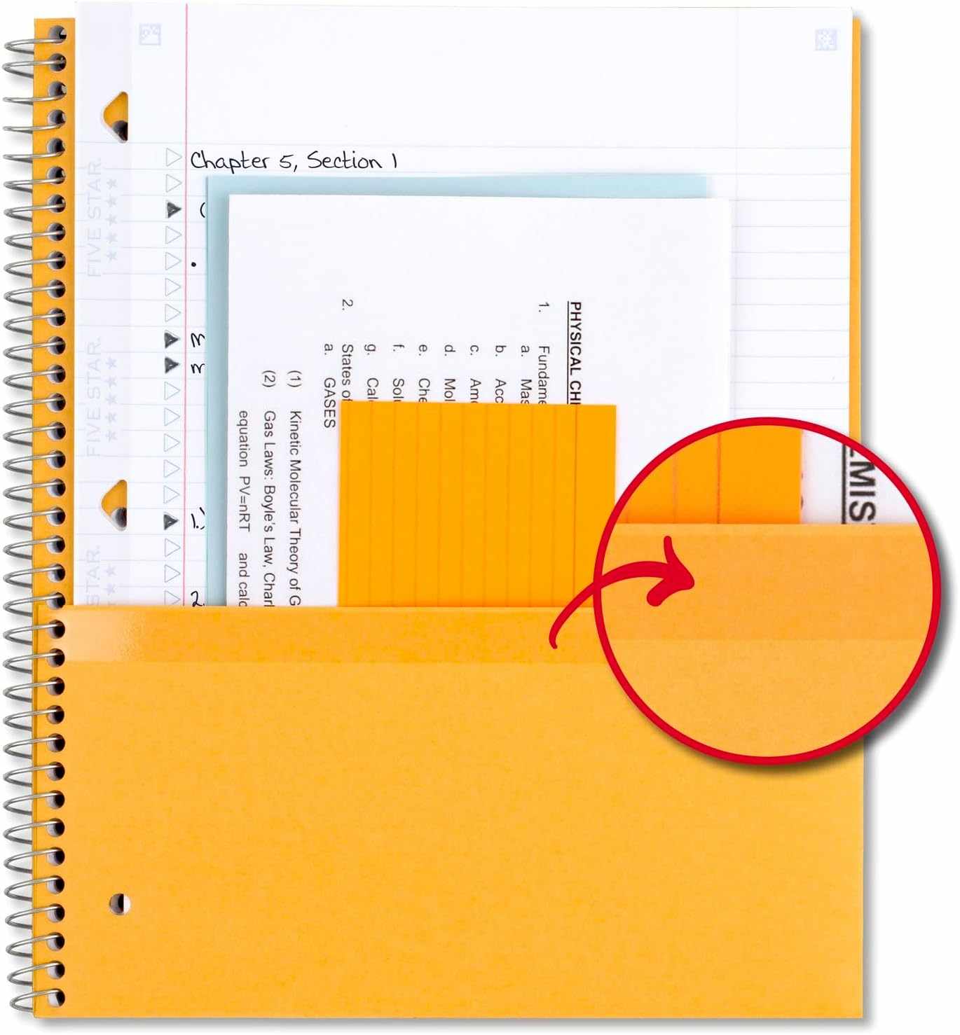 Spiral Notebook Study App 6 Pack College Ruled 8.5 x 11 inches