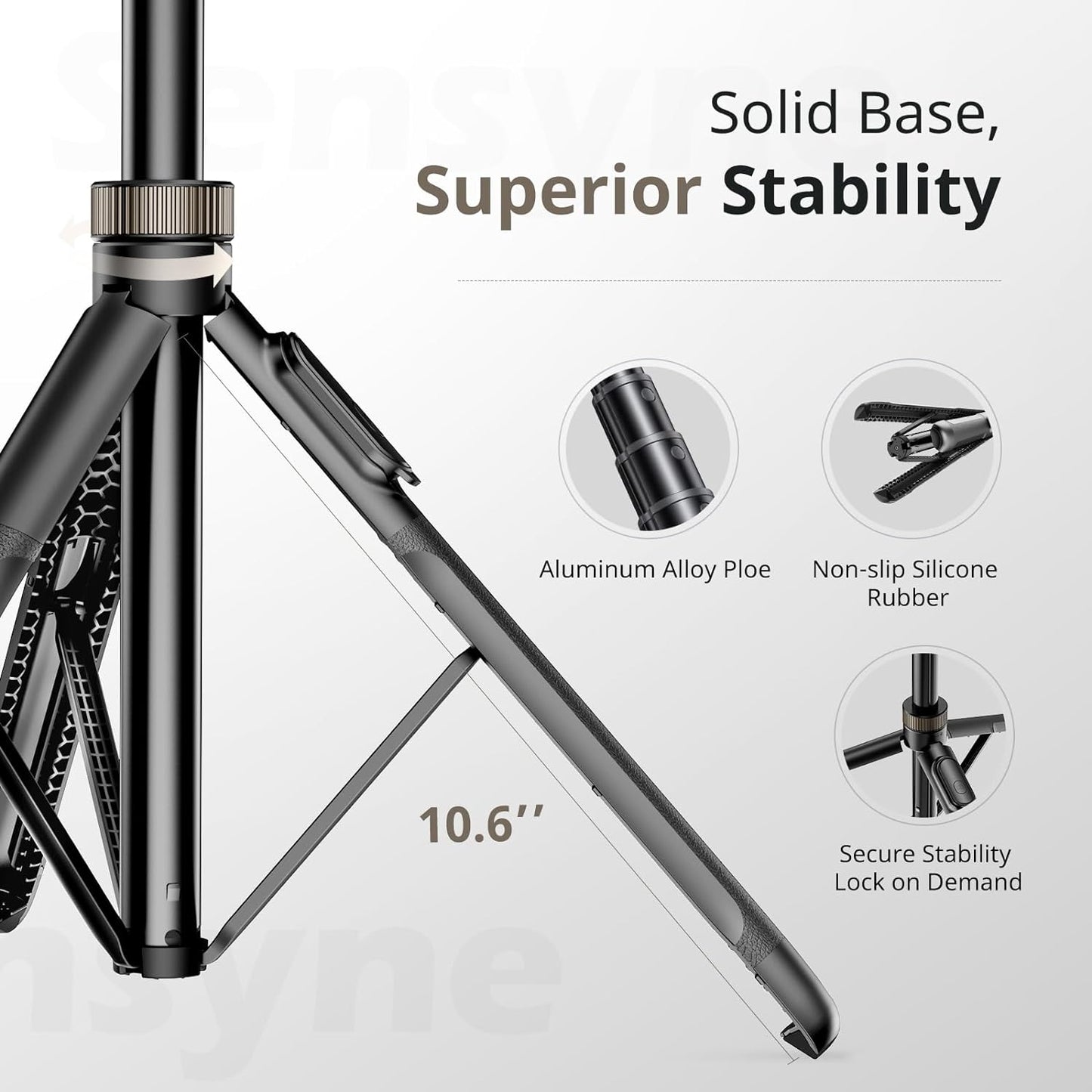 72"" Phone Tripod, Extendable Tripod for Iphone & Selfie Stick with Detachable Phone Holder & Wireless Remote, Iphone Tripod Compatible with All Cell Phones, Camera, Black