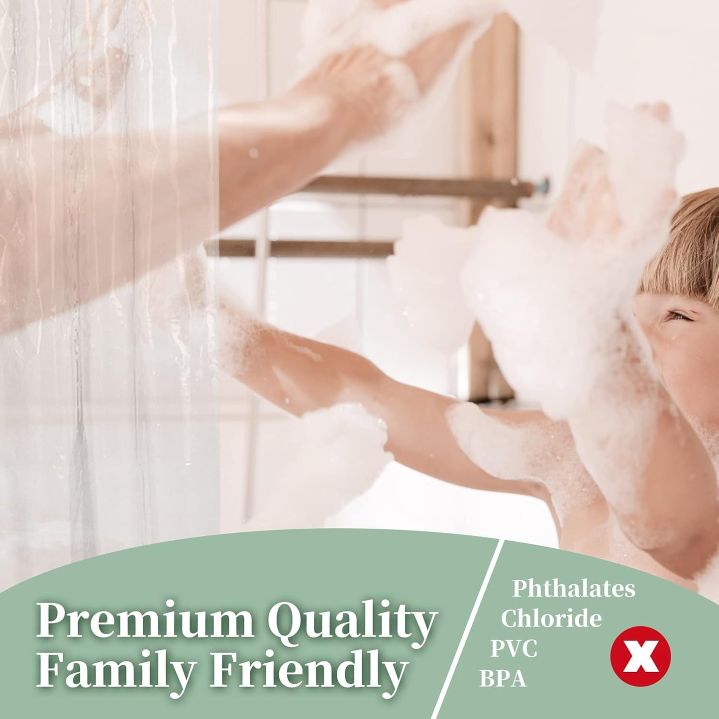 plastic shower liner clear - premium peva shower curtain liner- Premium PEVA Shower Curtain Liner with Rustproof Grommets and 3 Magnets, Waterproof Cute Lightweight Standard Size Shower Curtains for Bathroom - Clear